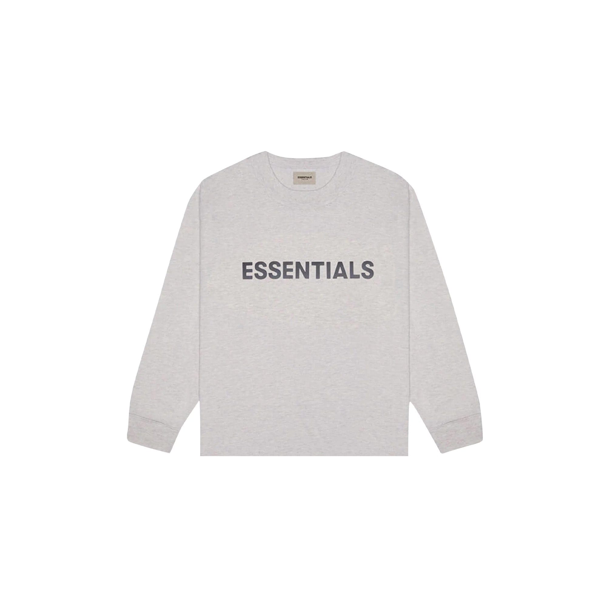 Fear of God Essentials Boxy Long Sleeve T-Shirt Applique Logo 'Light Heather Oatmeal' (2020)