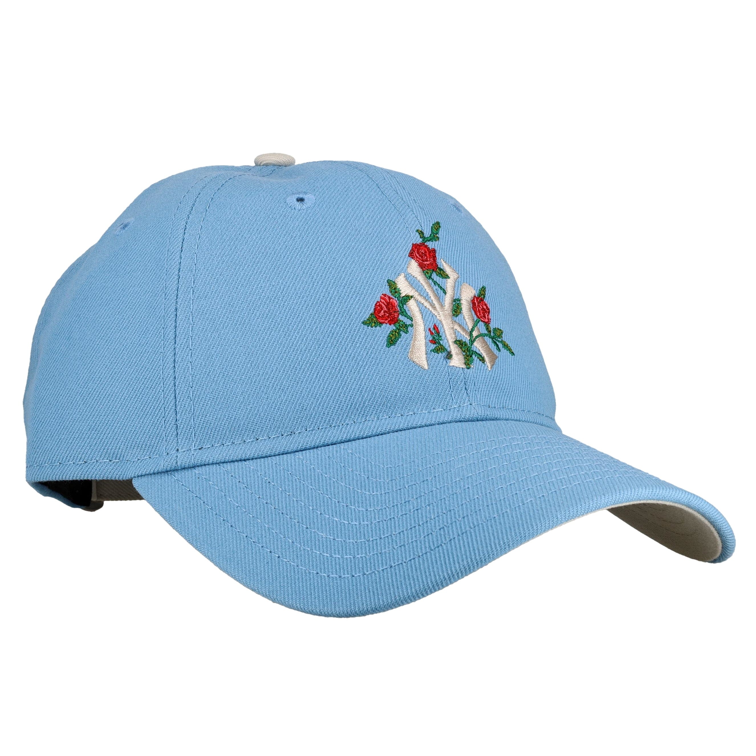 New York Yankees Premium New Era 9Twenty Sky Blue Roses Adjustable Hat