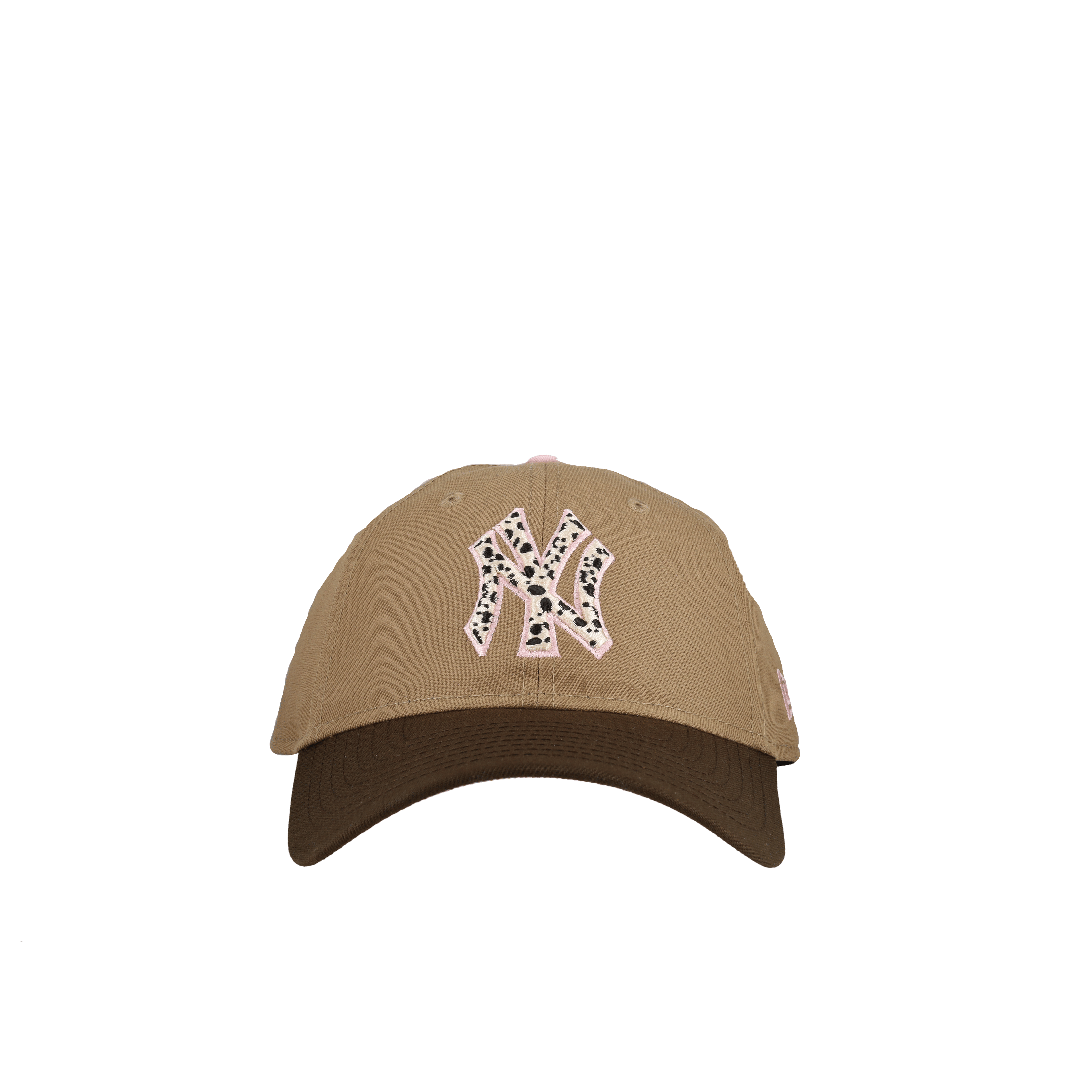 New York Yankees Premium New Era 9Twenty Tan/Walnut Safari Print Adjustable Hat (Pink Brim)