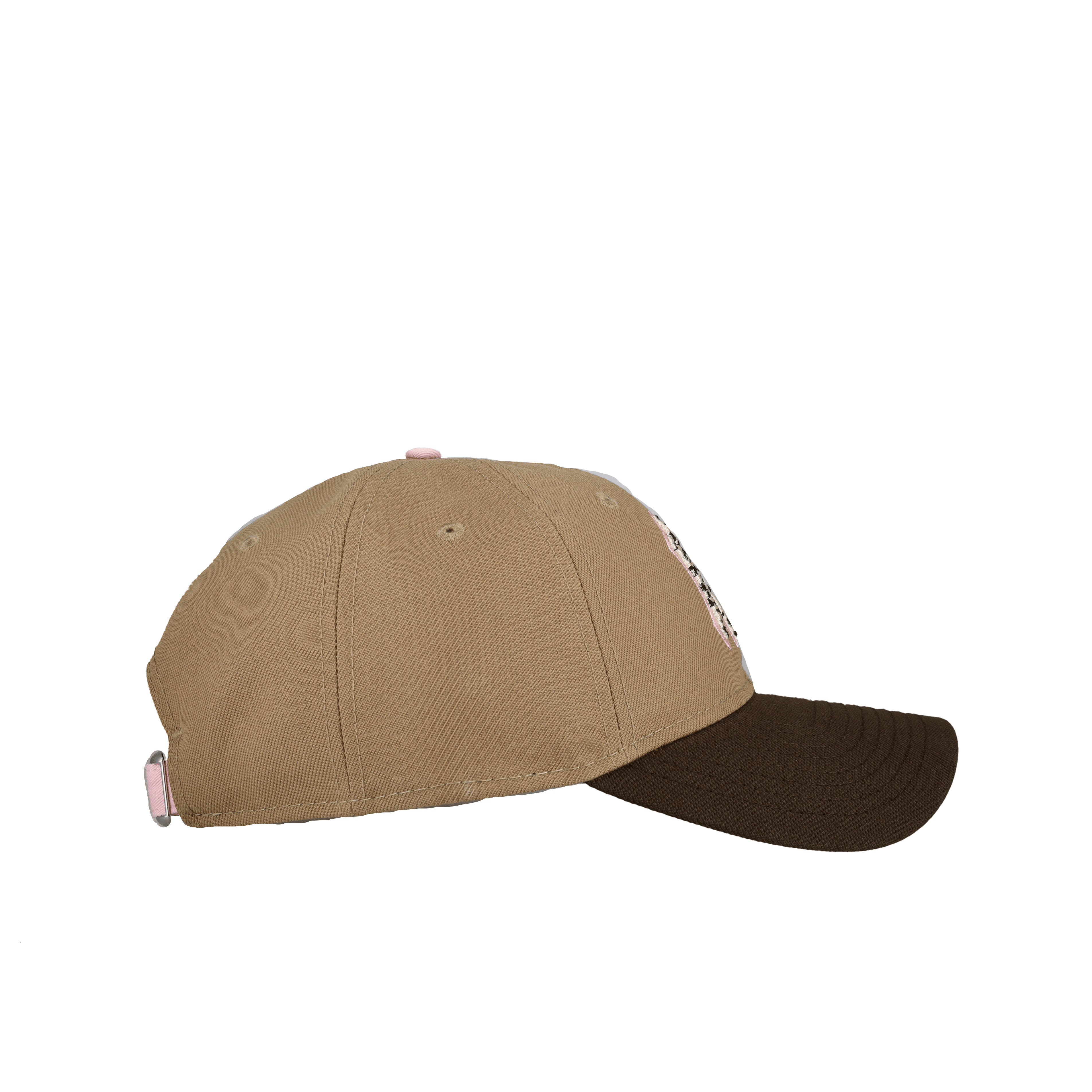 New York Yankees Premium New Era 9Twenty Tan/Walnut Safari Print Adjustable Hat (Pink Brim)