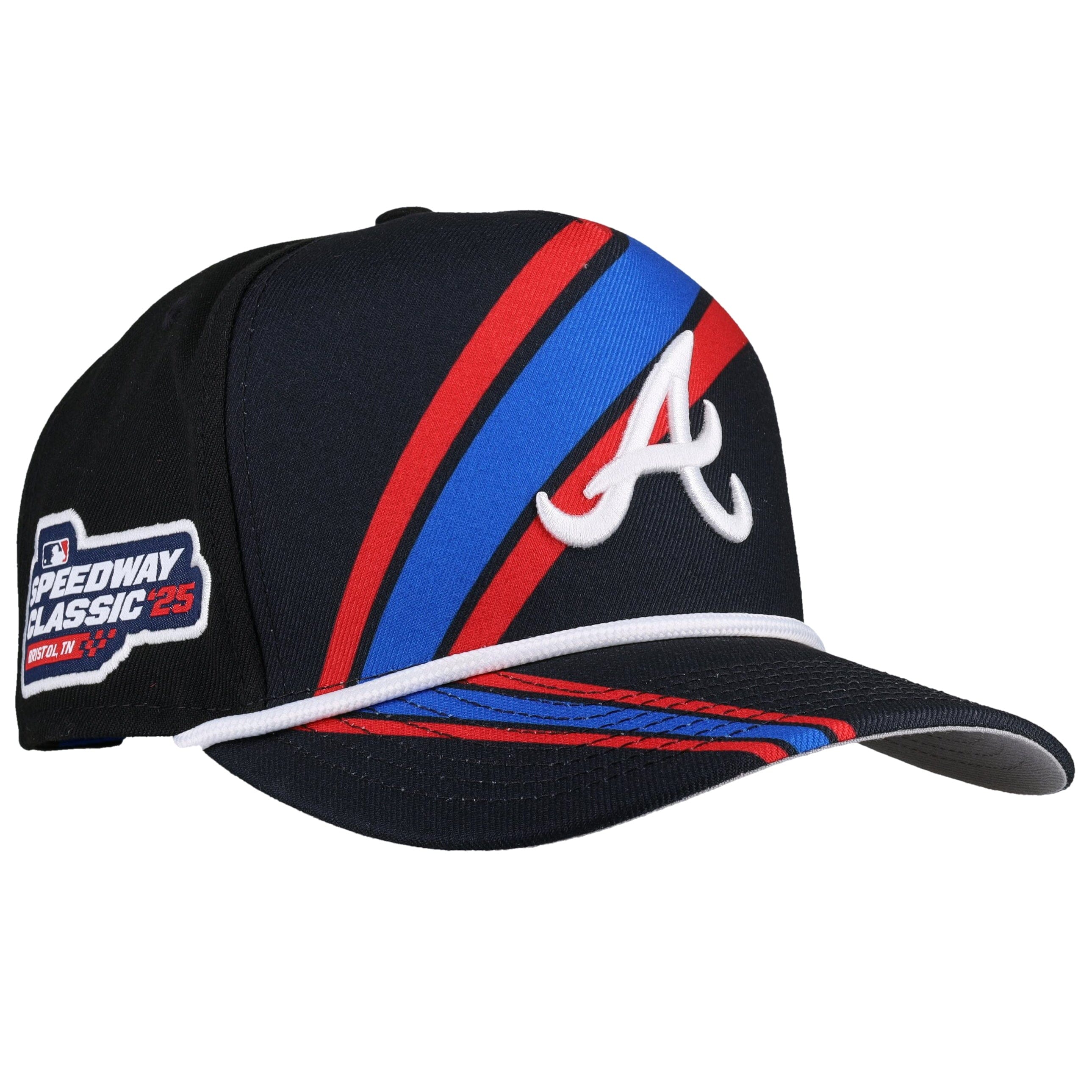 Atlanta Braves 2025 Speedway Classic Navy Black New Era 9Fifty A Frame Snapback Hat