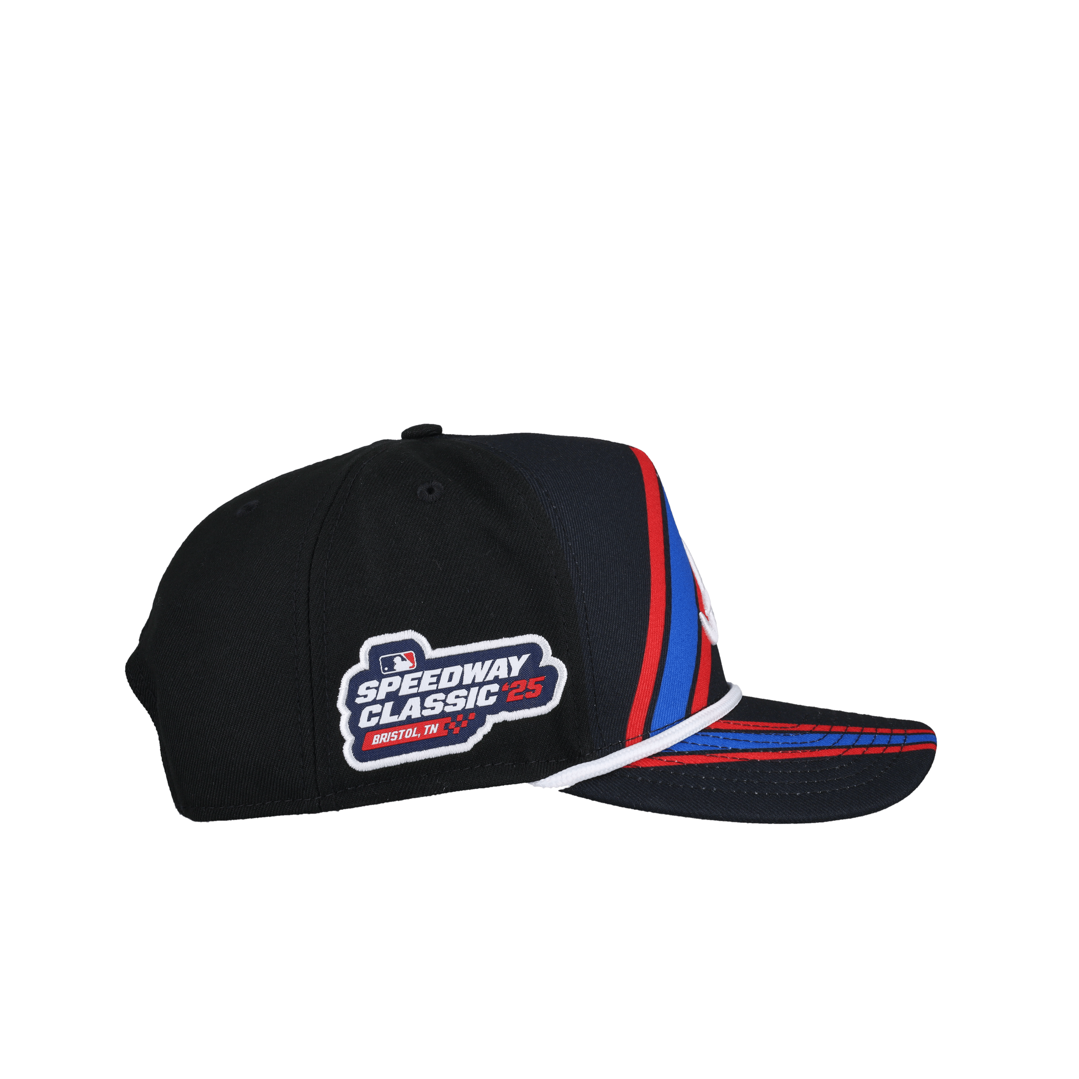 Atlanta Braves 2025 Speedway Classic Navy Black New Era 9Fifty A Frame Snapback Hat