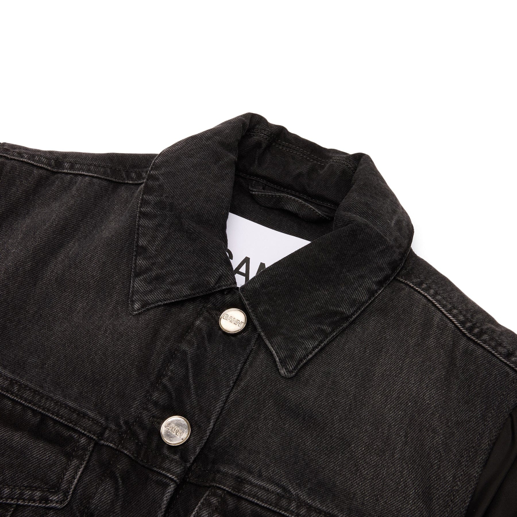 GANNI Rigid Denim Jacket (Black Washed)