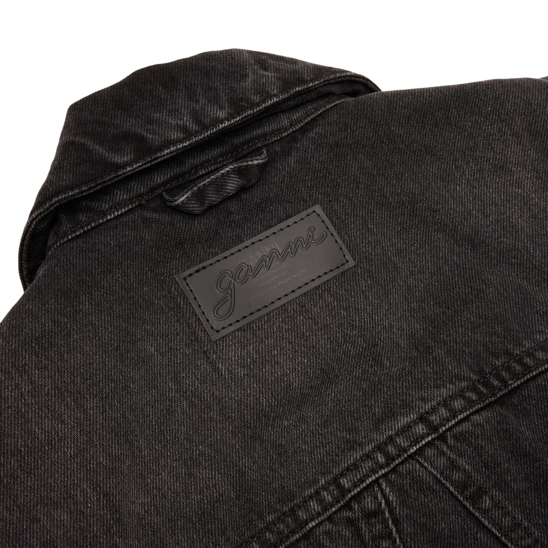 GANNI Rigid Denim Jacket (Black Washed)
