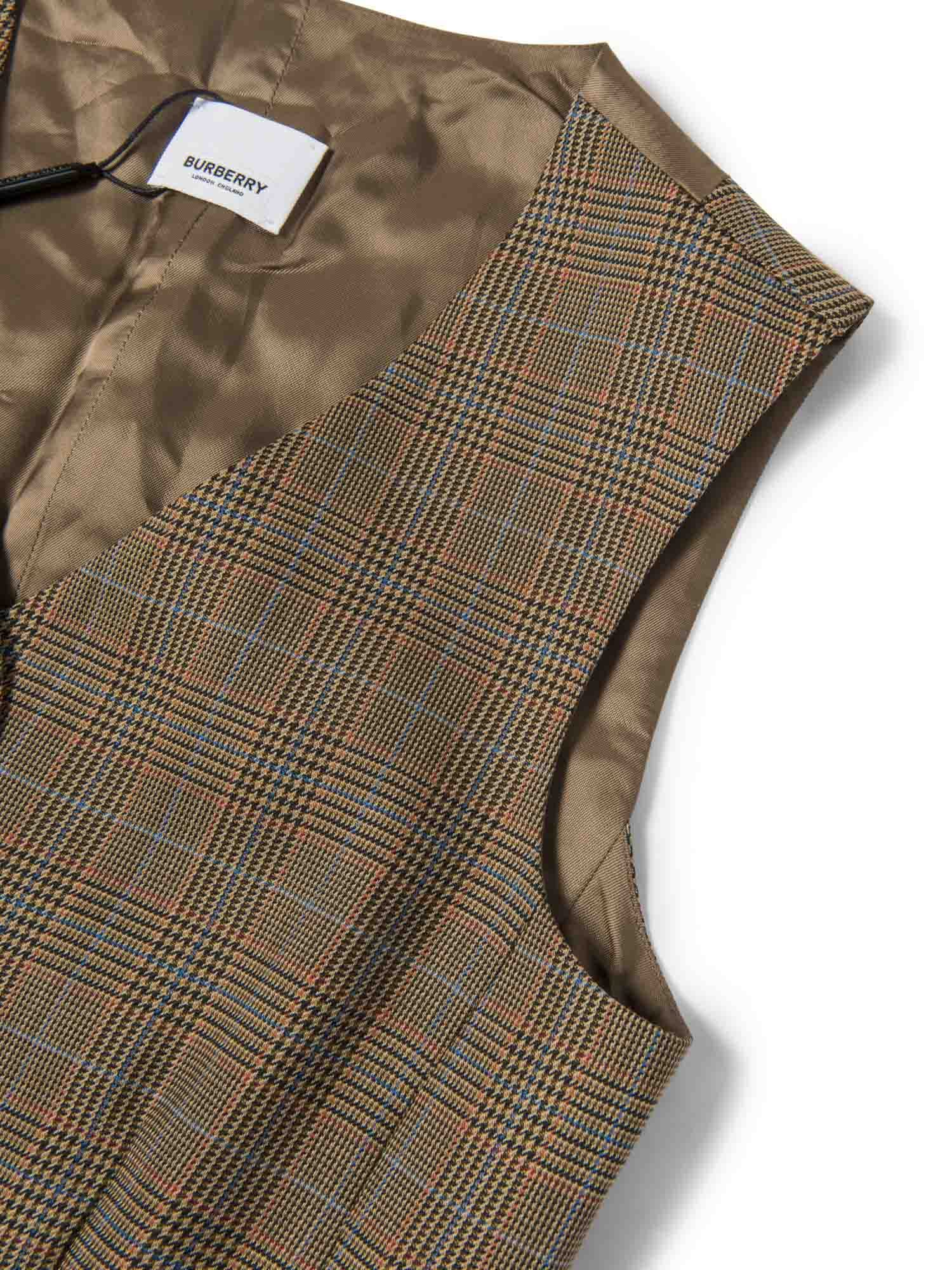 Burberry Wool Check Sleeveless Vest Brown