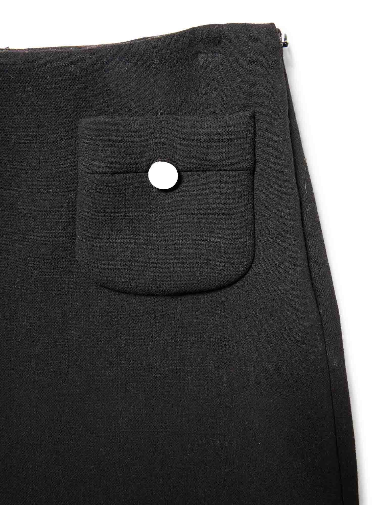 Prada Wool Patch Pocket Mini Skirt Black