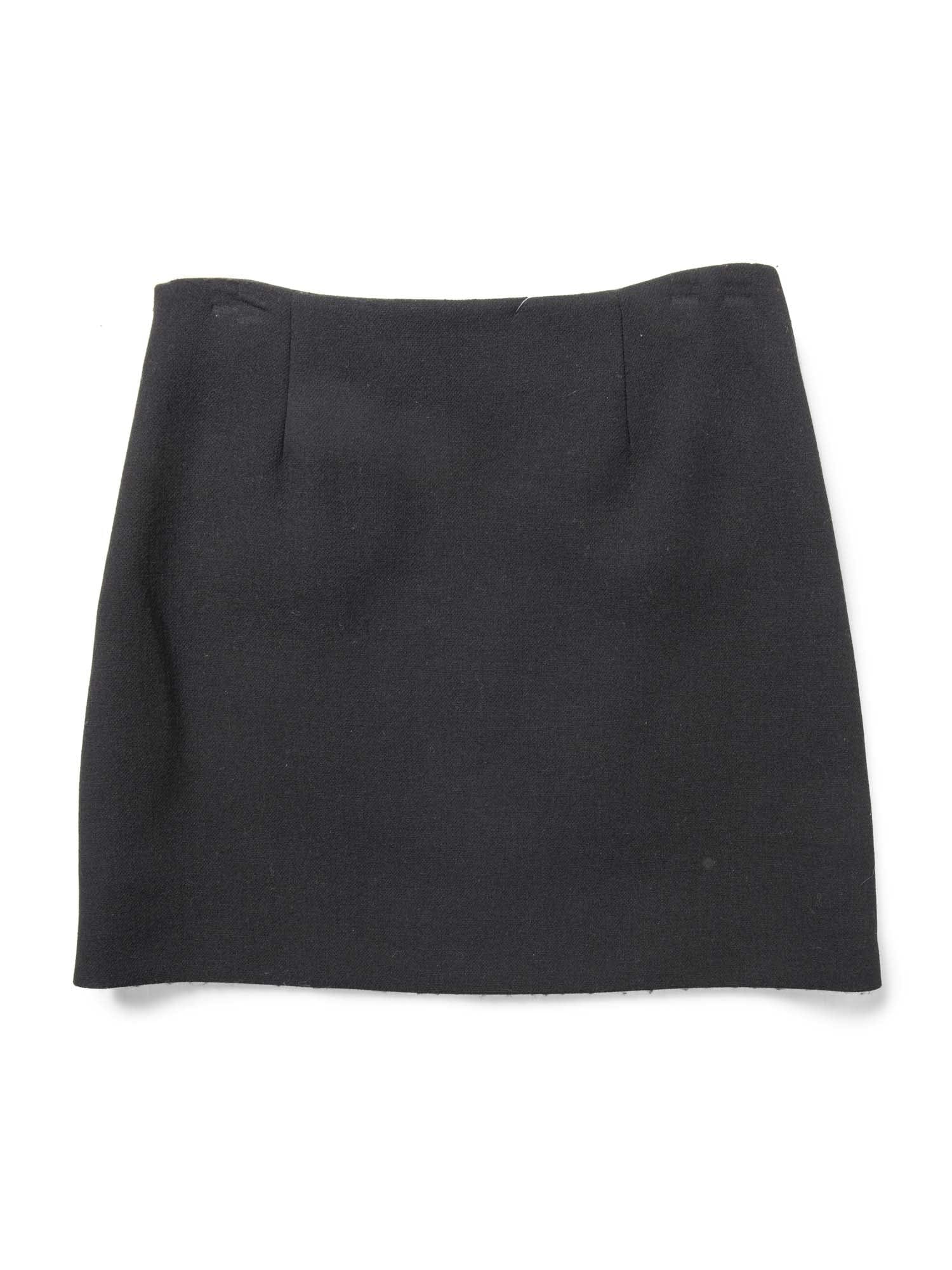 Prada Wool Patch Pocket Mini Skirt Black