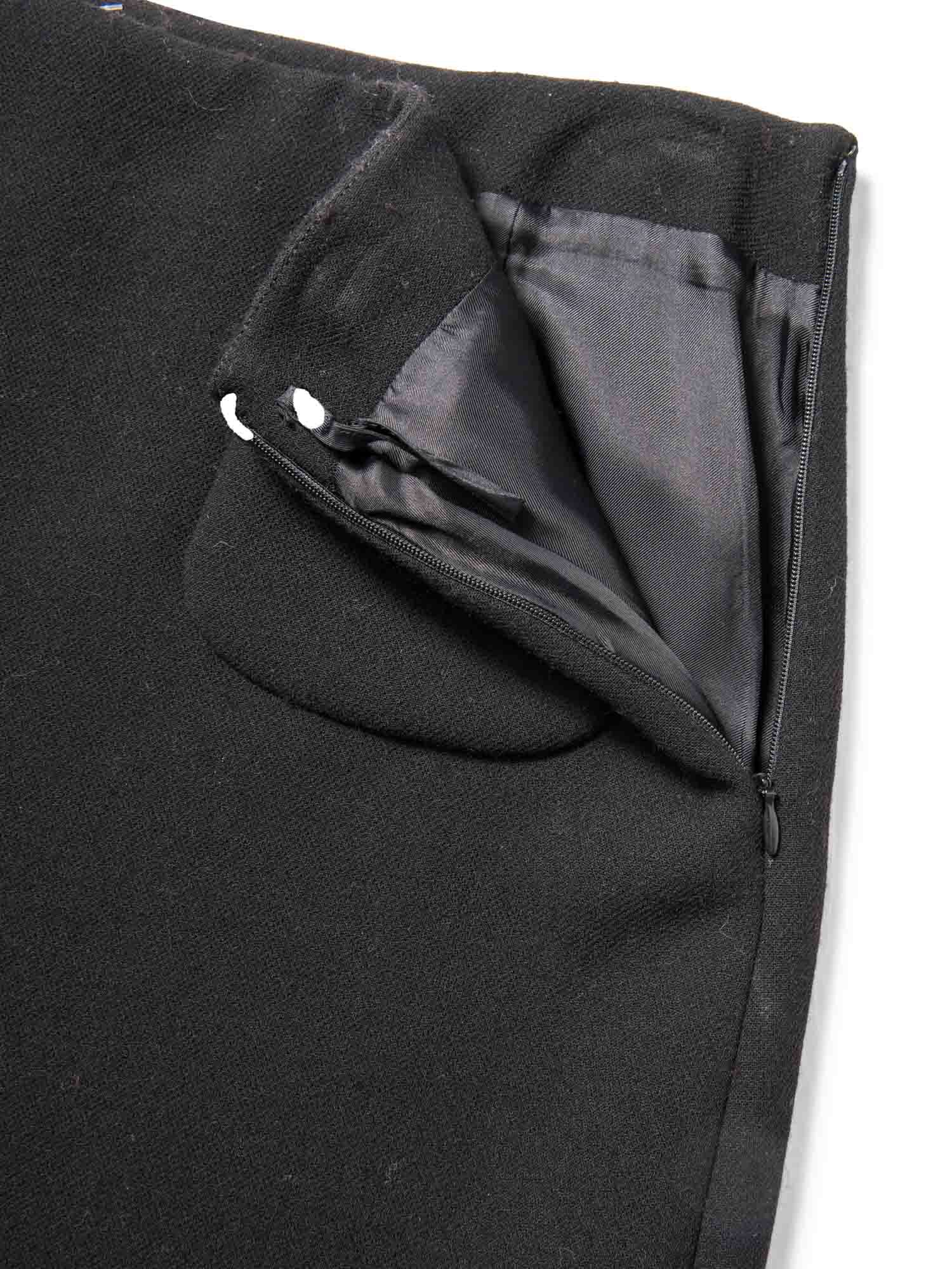 Prada Wool Patch Pocket Mini Skirt Black