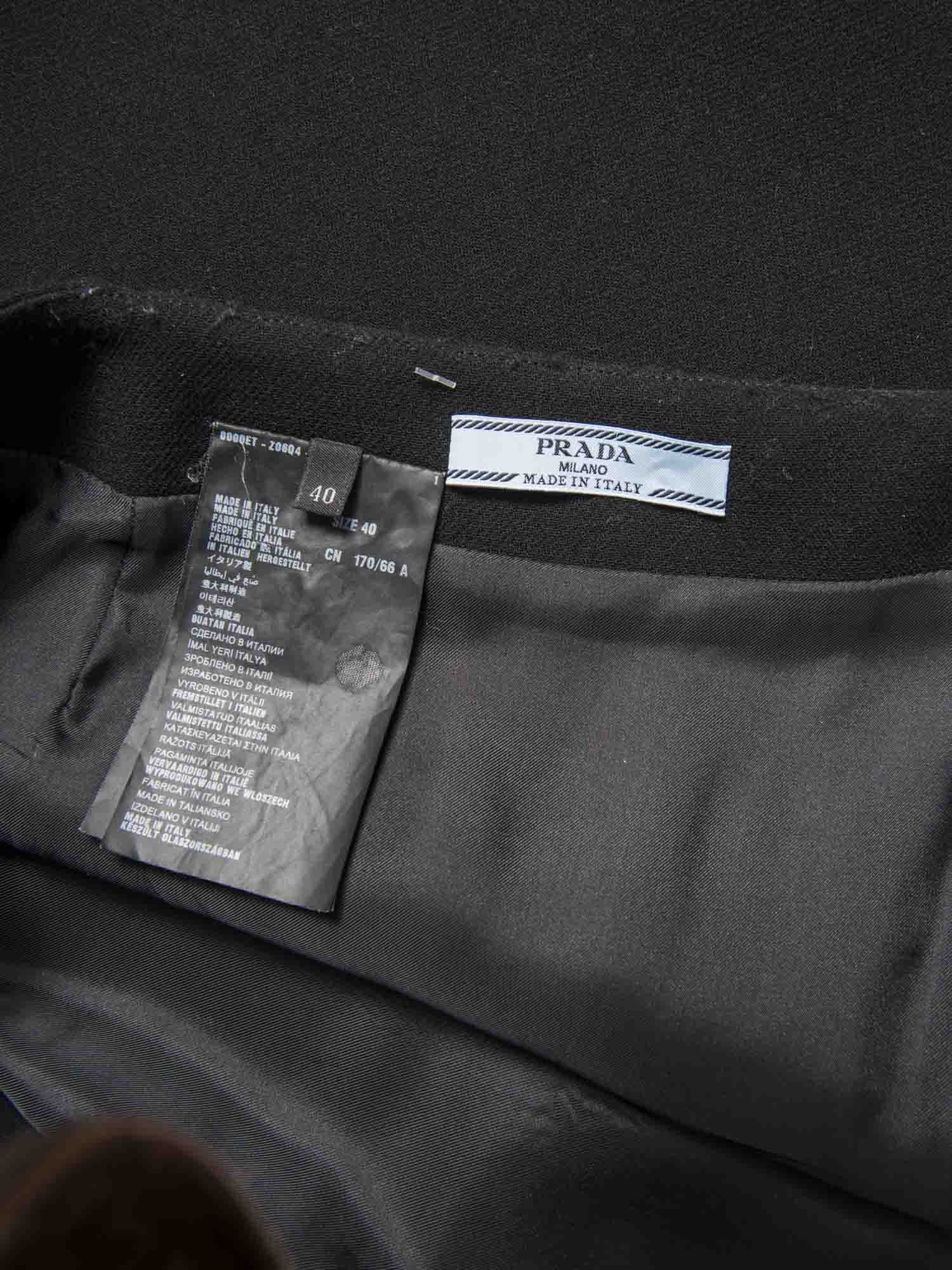 Prada Wool Patch Pocket Mini Skirt Black