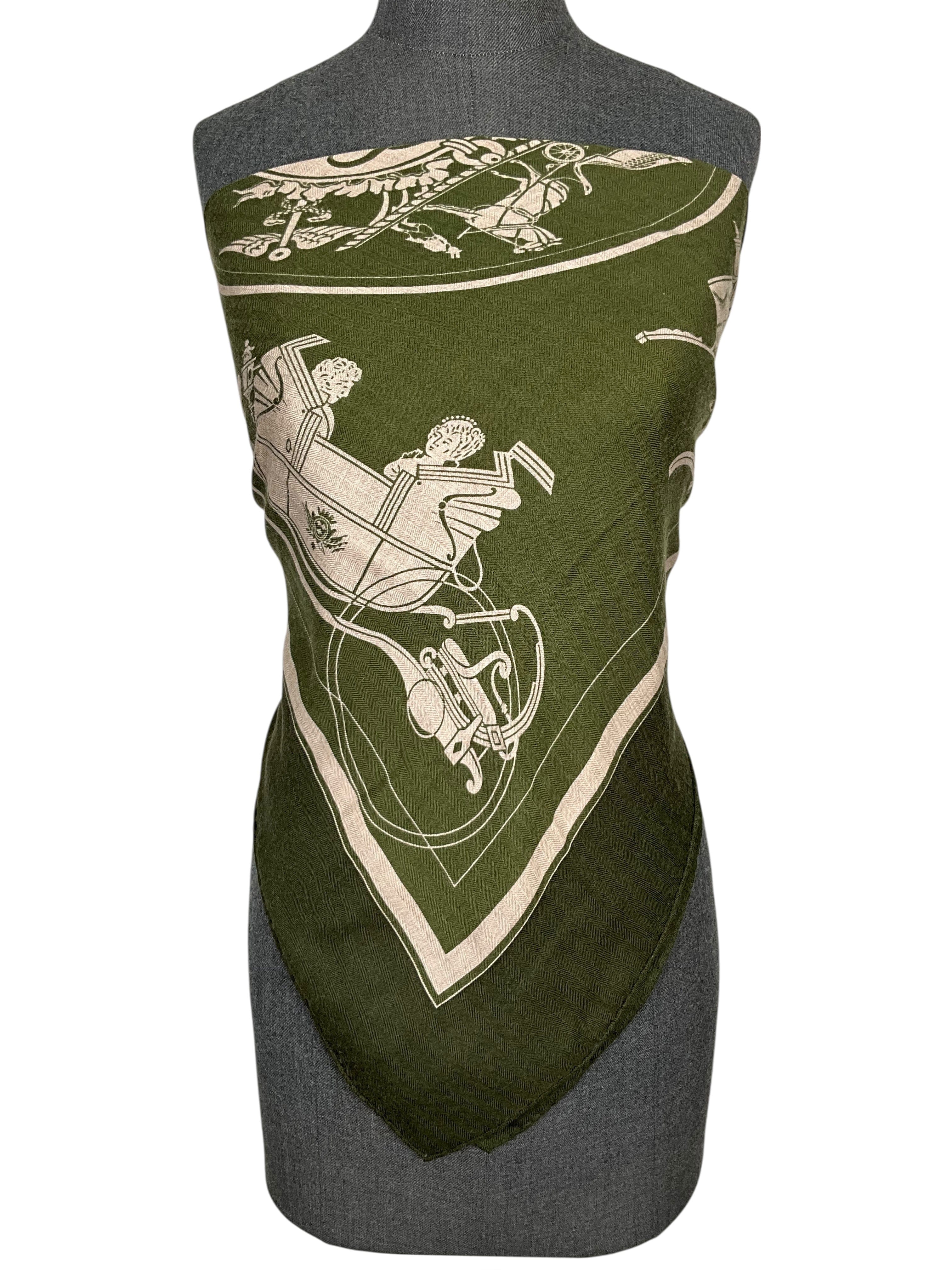 Hermes Ex-Libris Cashmere Silk Scarf 90