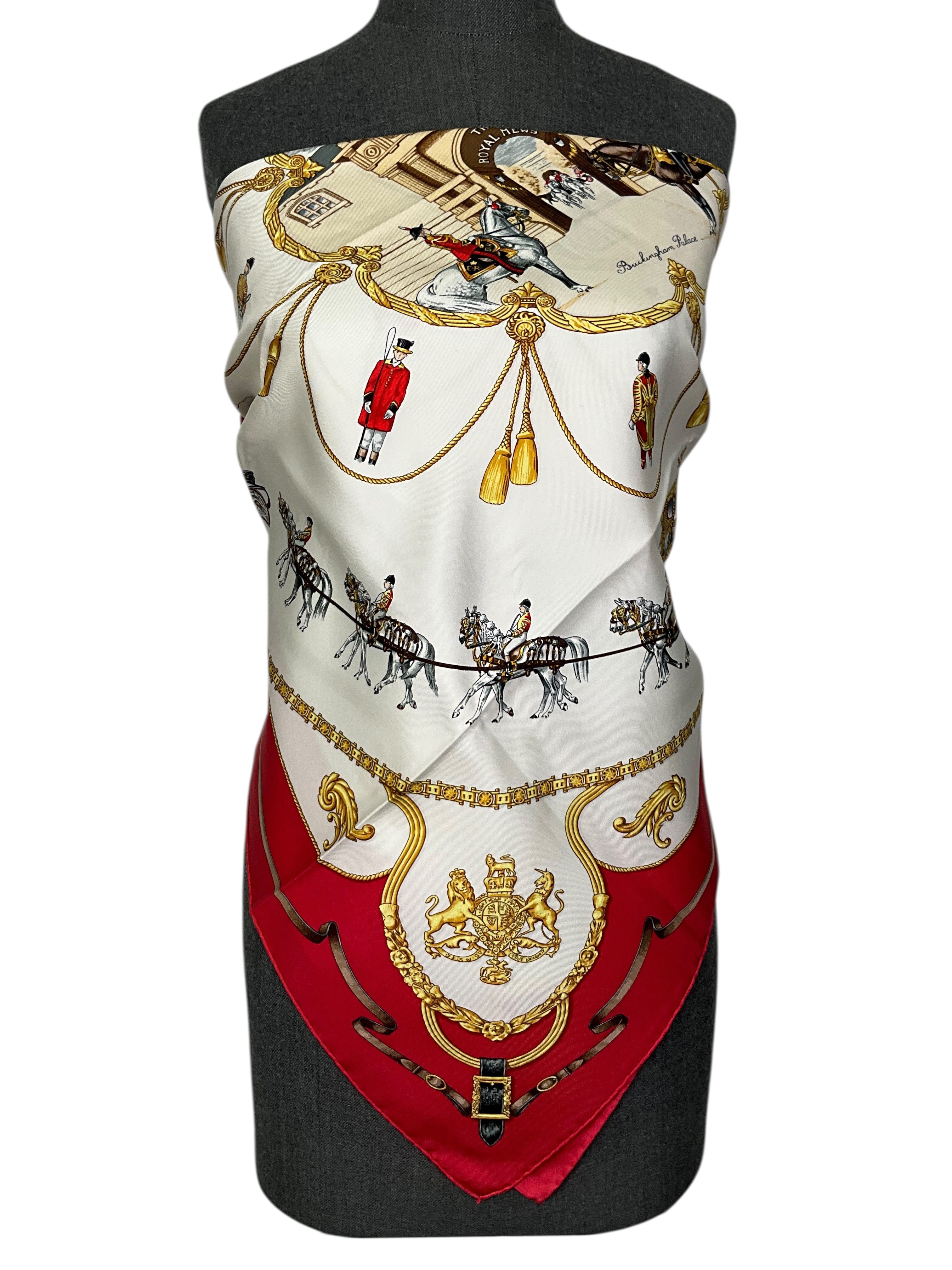 Hermes The Royal Mews Silk Scarf 90