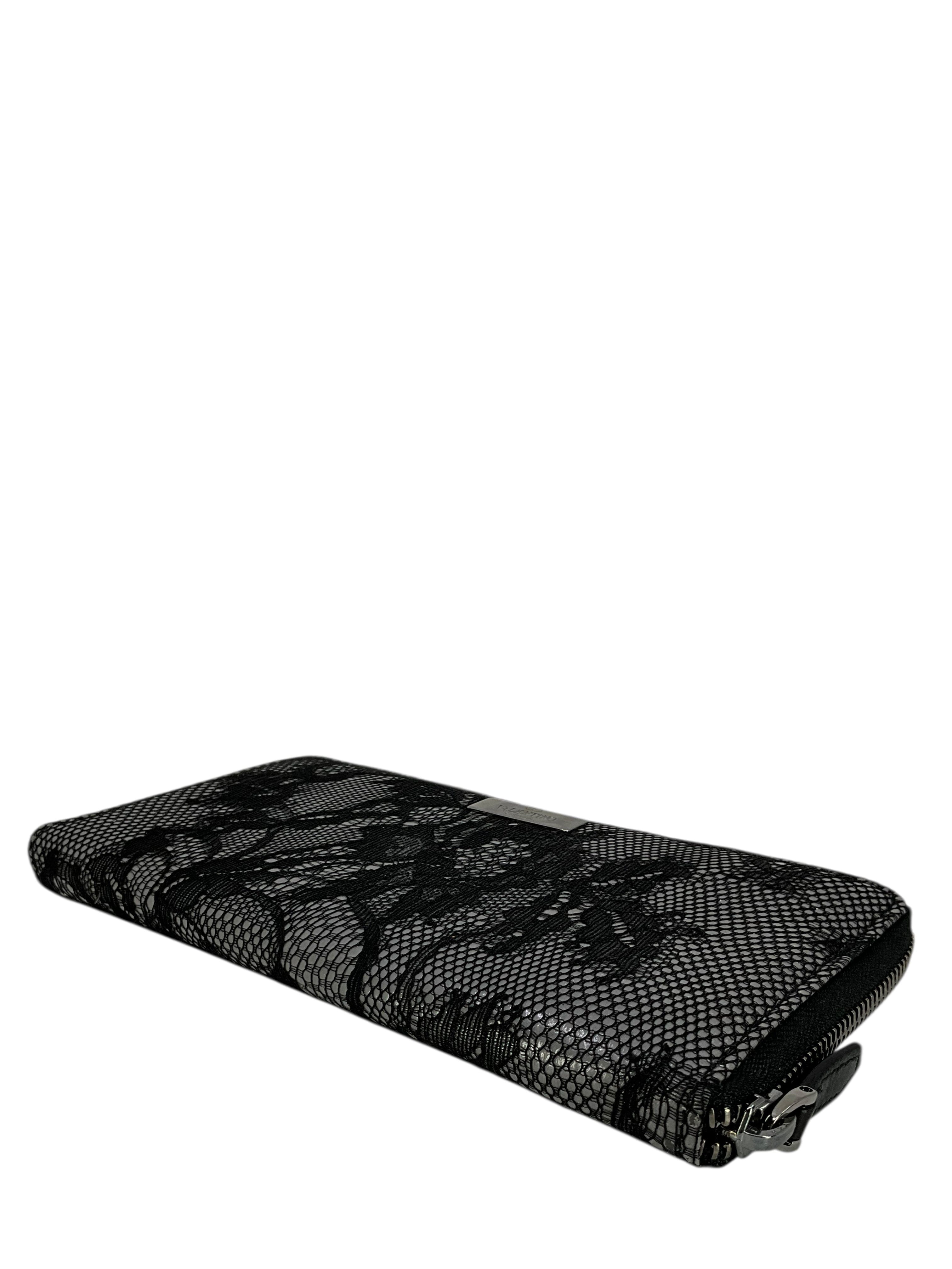Valentino Valantino Garavani Lace Zip Around Wallet