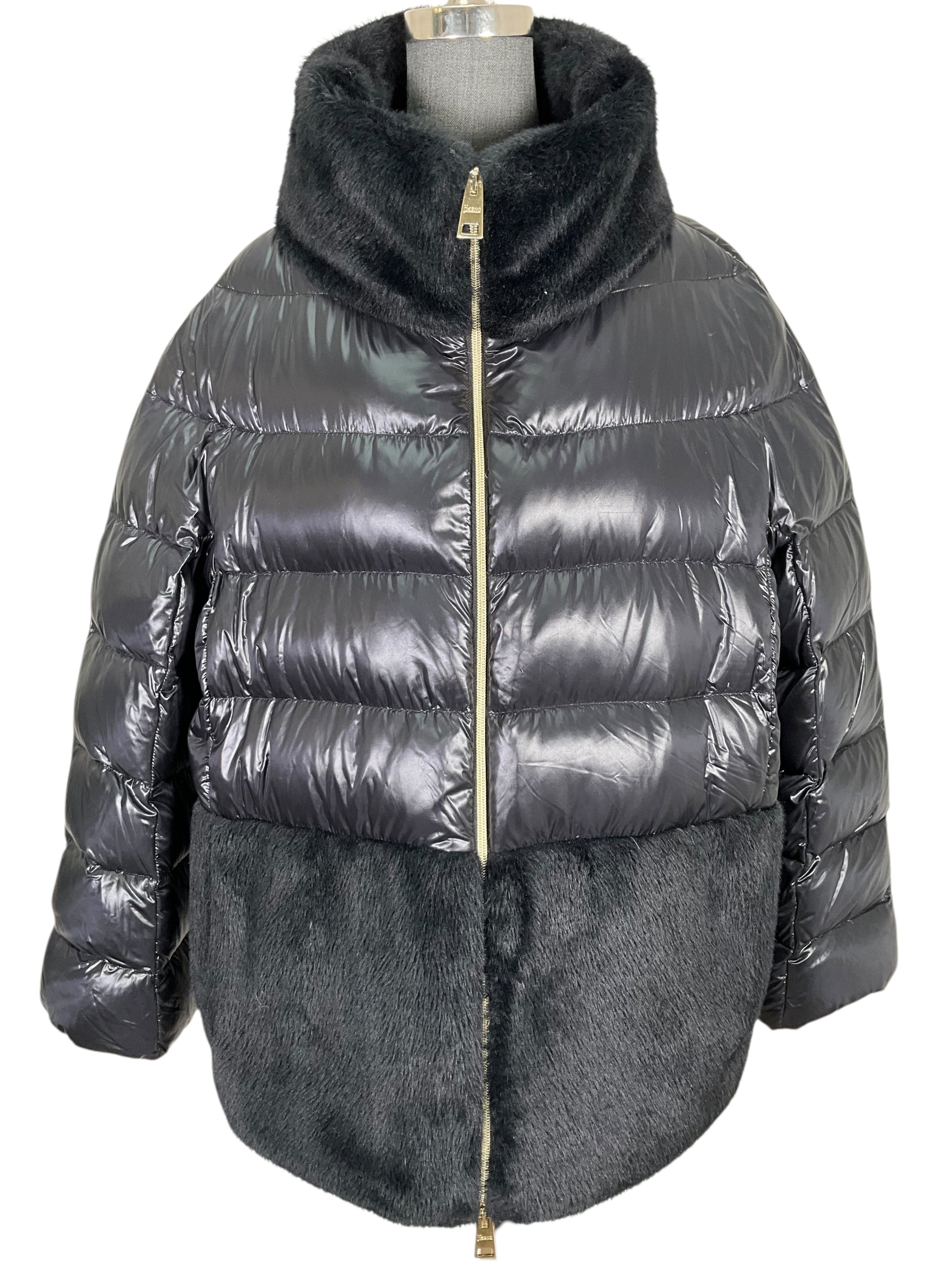 Herno Faux Fur Down Puffer Jacket Size XXL