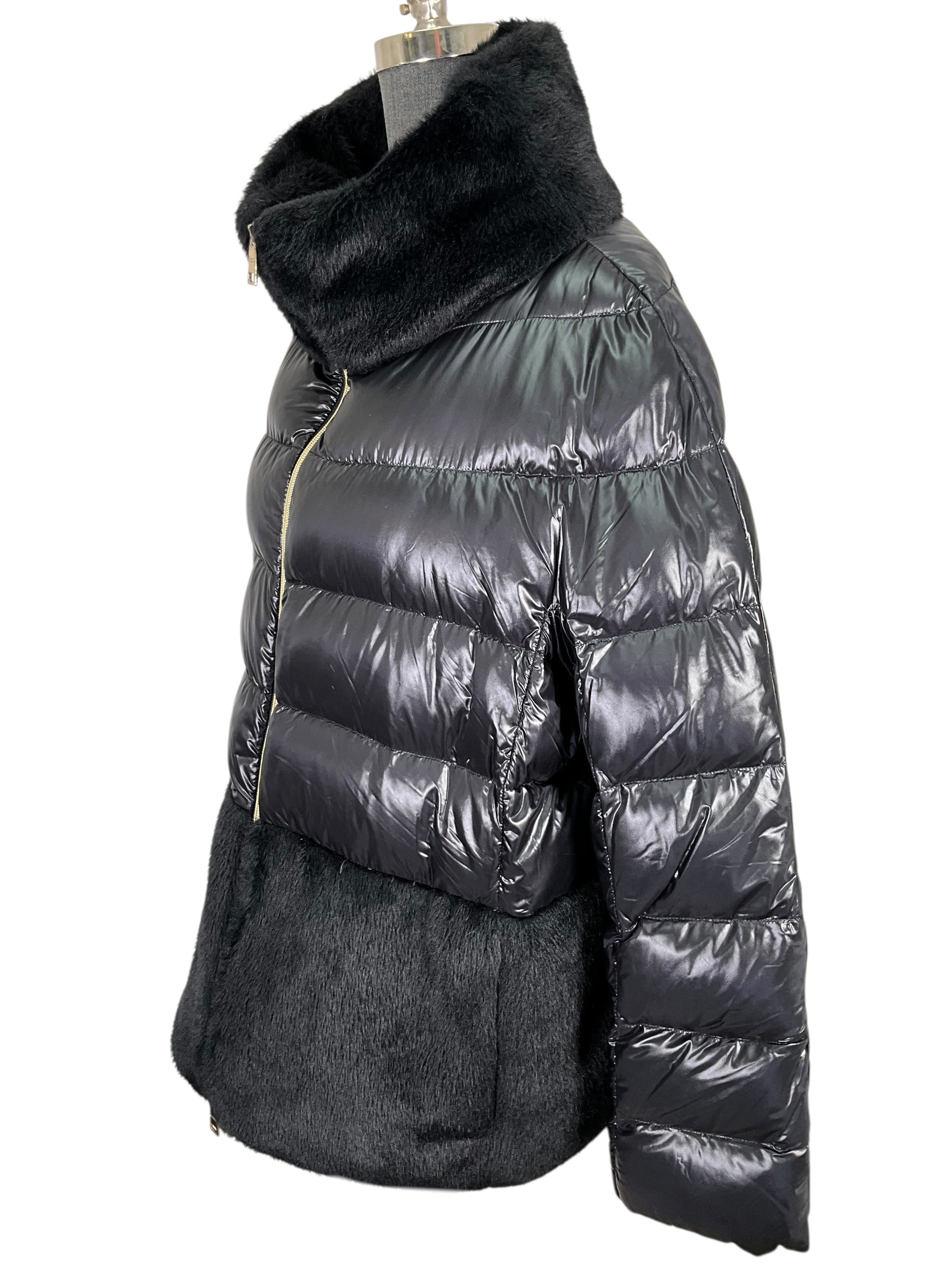 Herno Faux Fur Down Puffer Jacket Size XXL