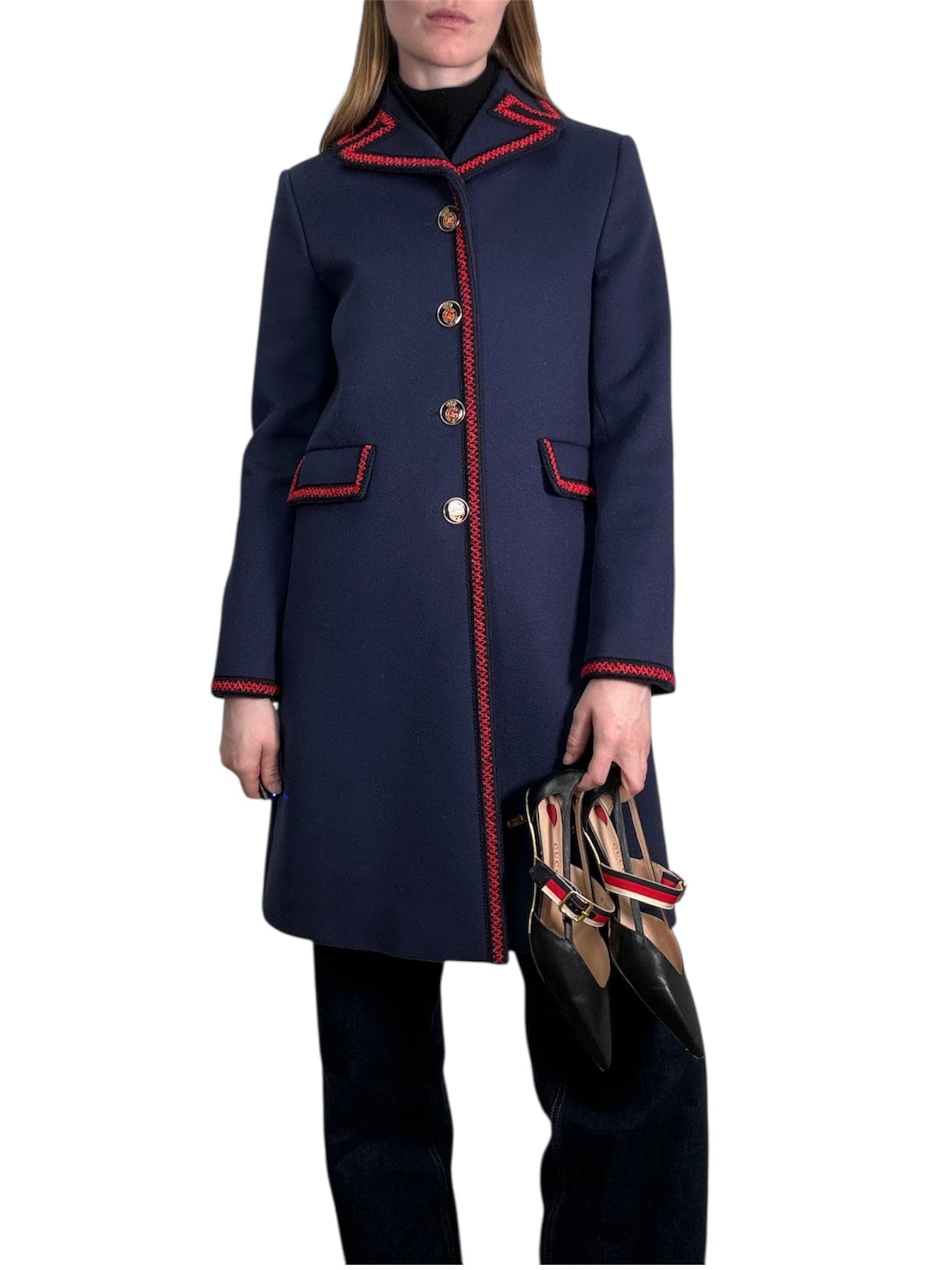 Gucci Embroidered Wool Coat Size S