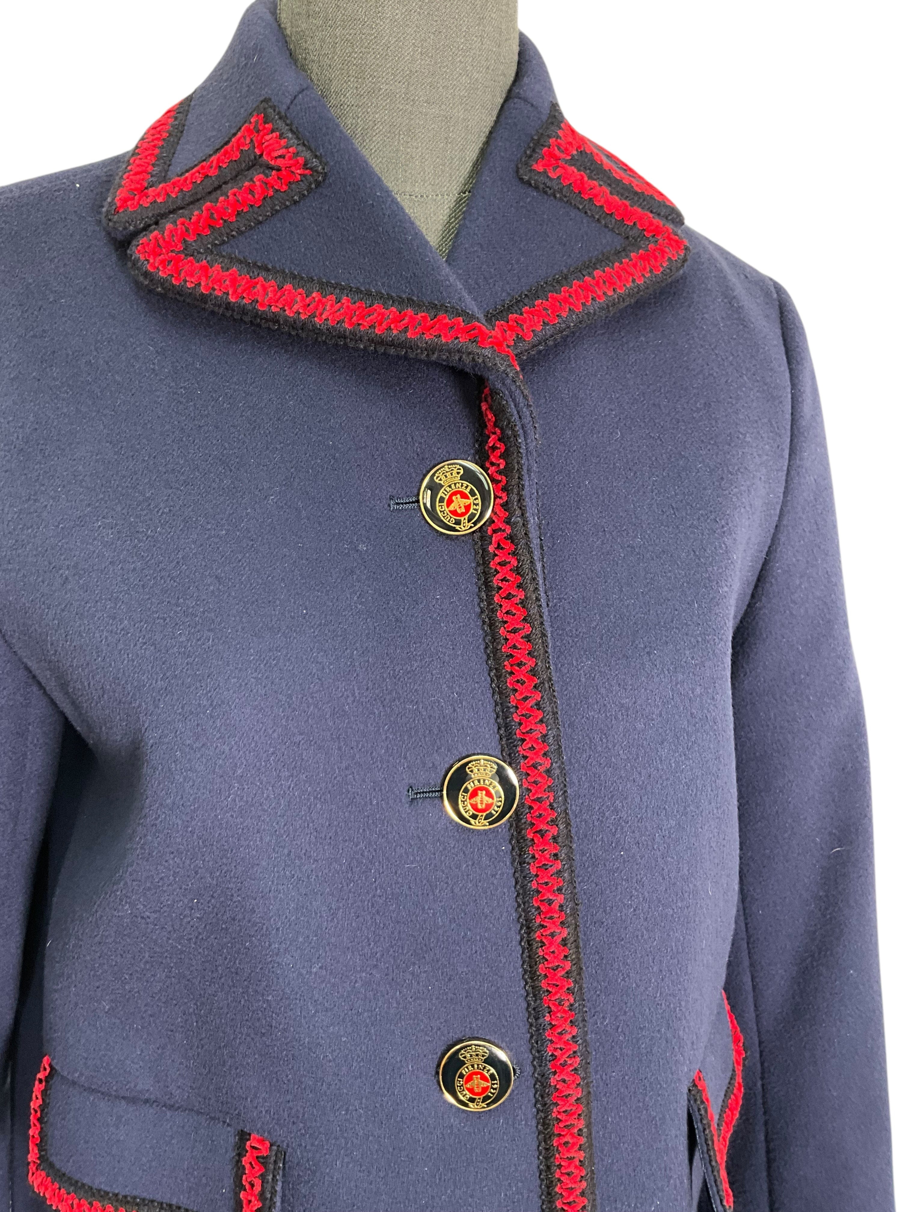 Gucci Embroidered Wool Coat Size S
