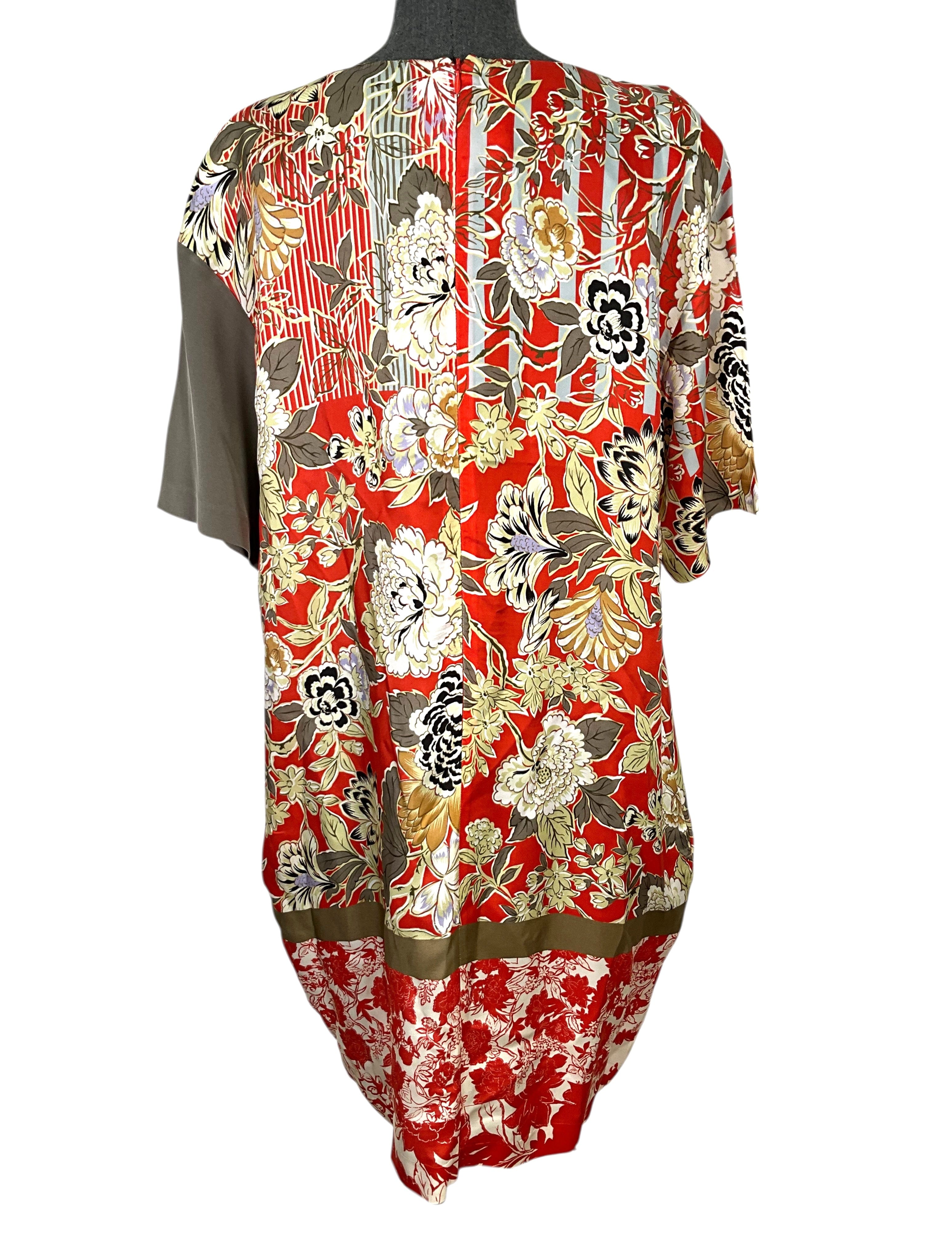 ETRO Floral Printed Midi Short Sleeve Dress Size XL