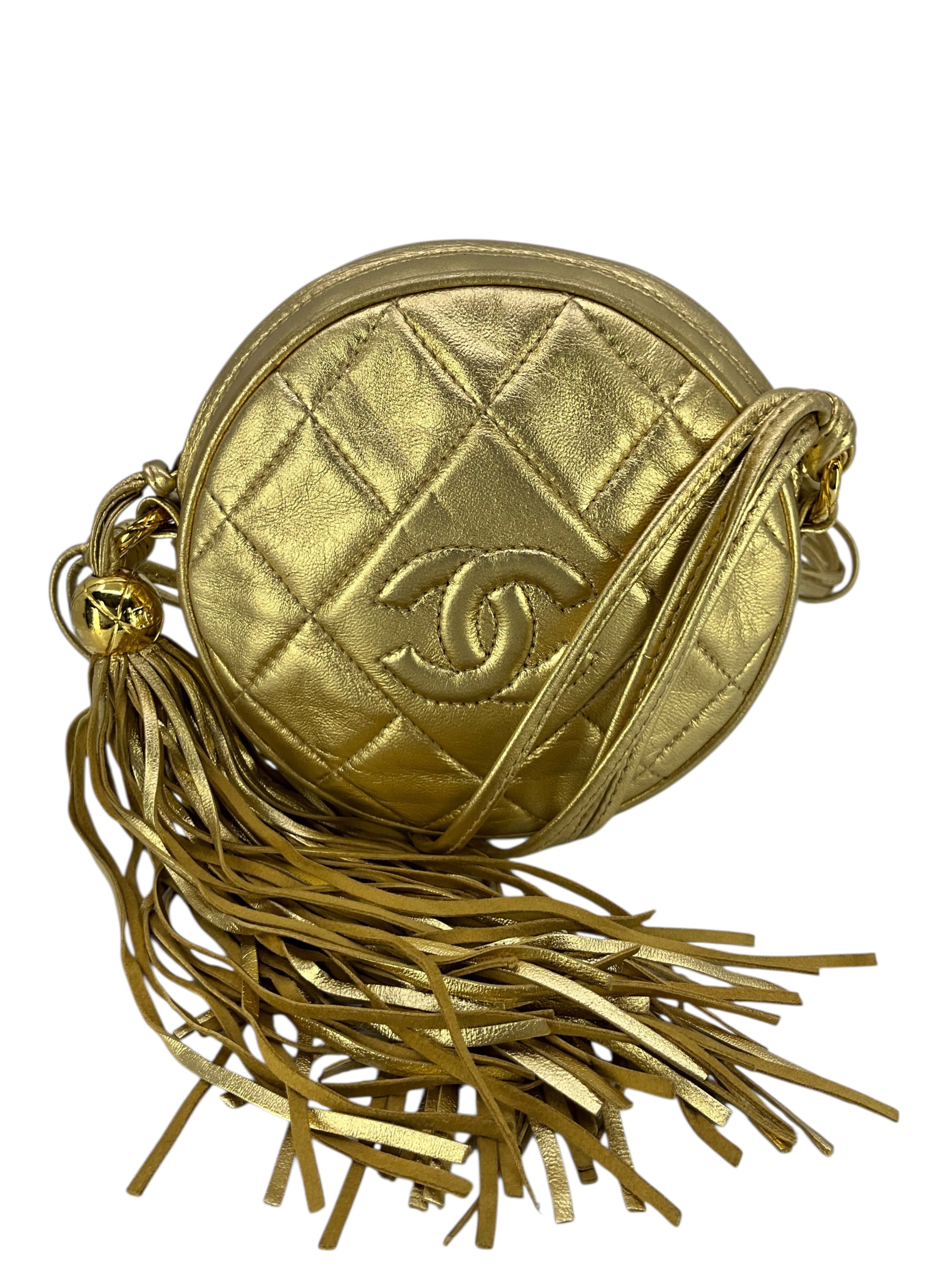 Chanel Vintage Round CC Tassel Mini Crossbody Bag