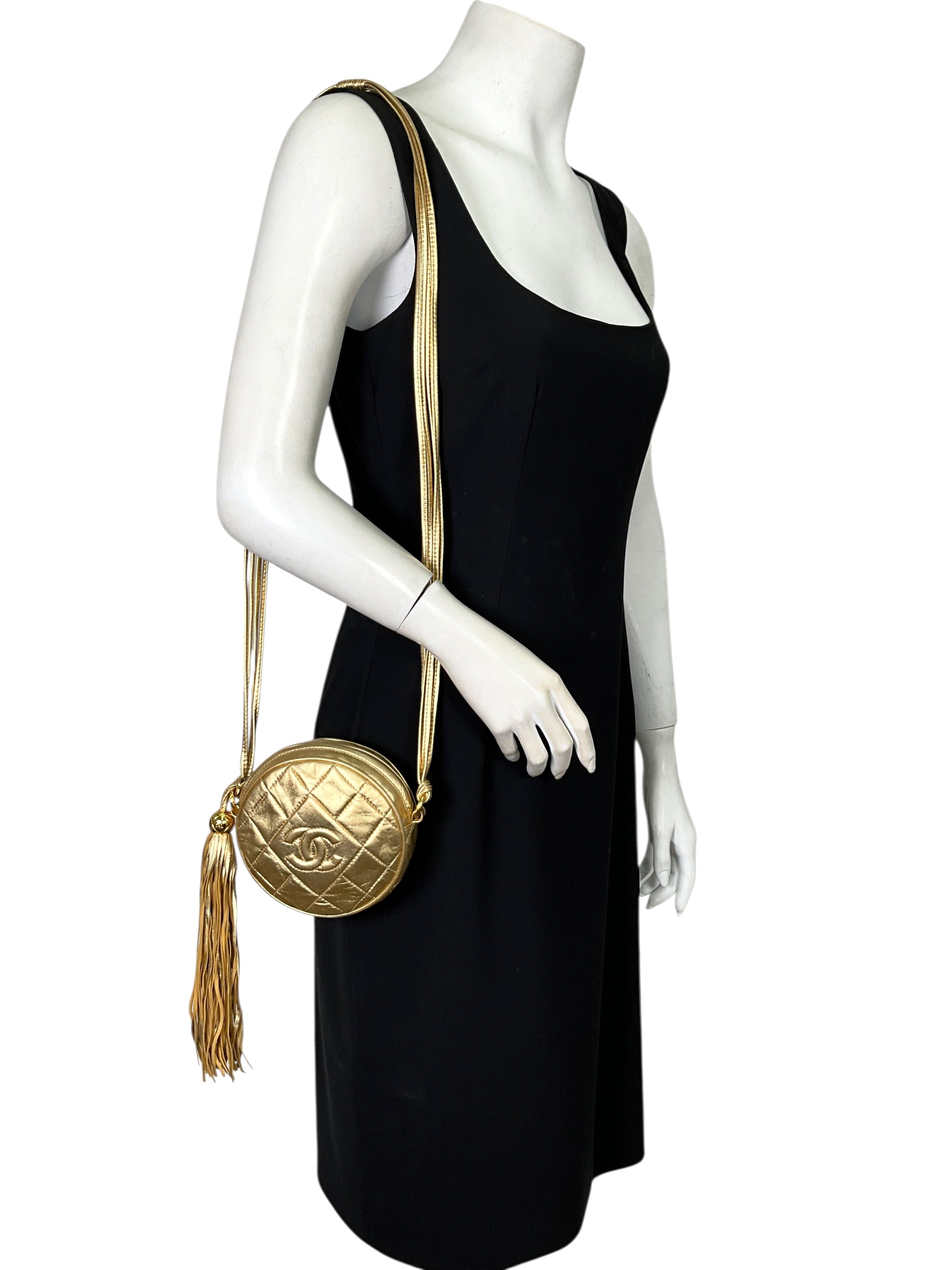 Chanel Vintage Round CC Tassel Mini Crossbody Bag