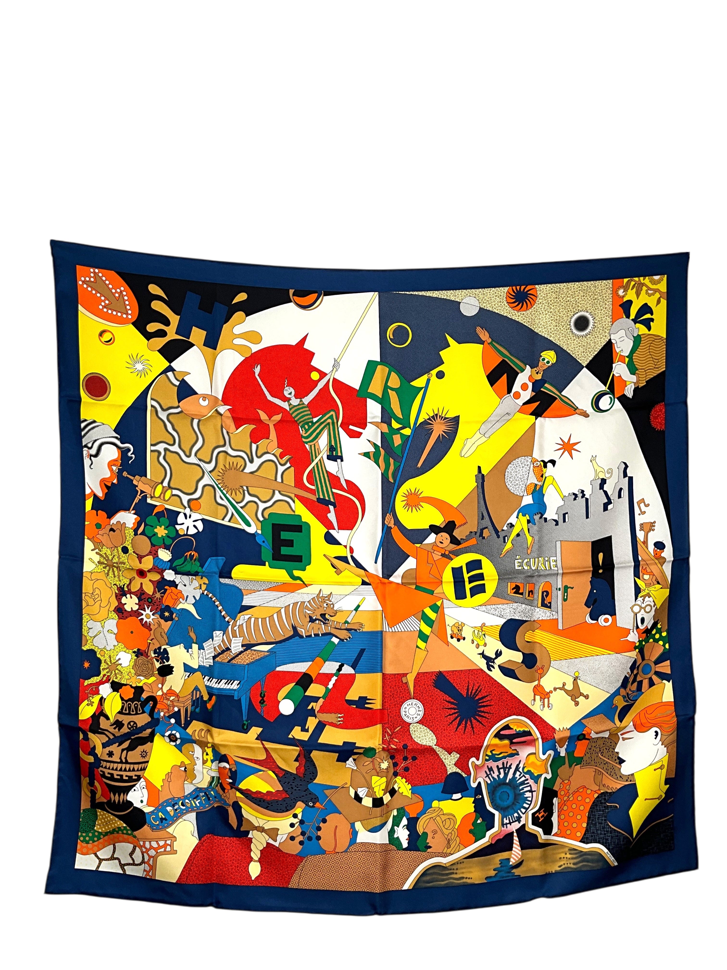 HERMES Silk Ca Decoiffe! Scarf 90 NEW