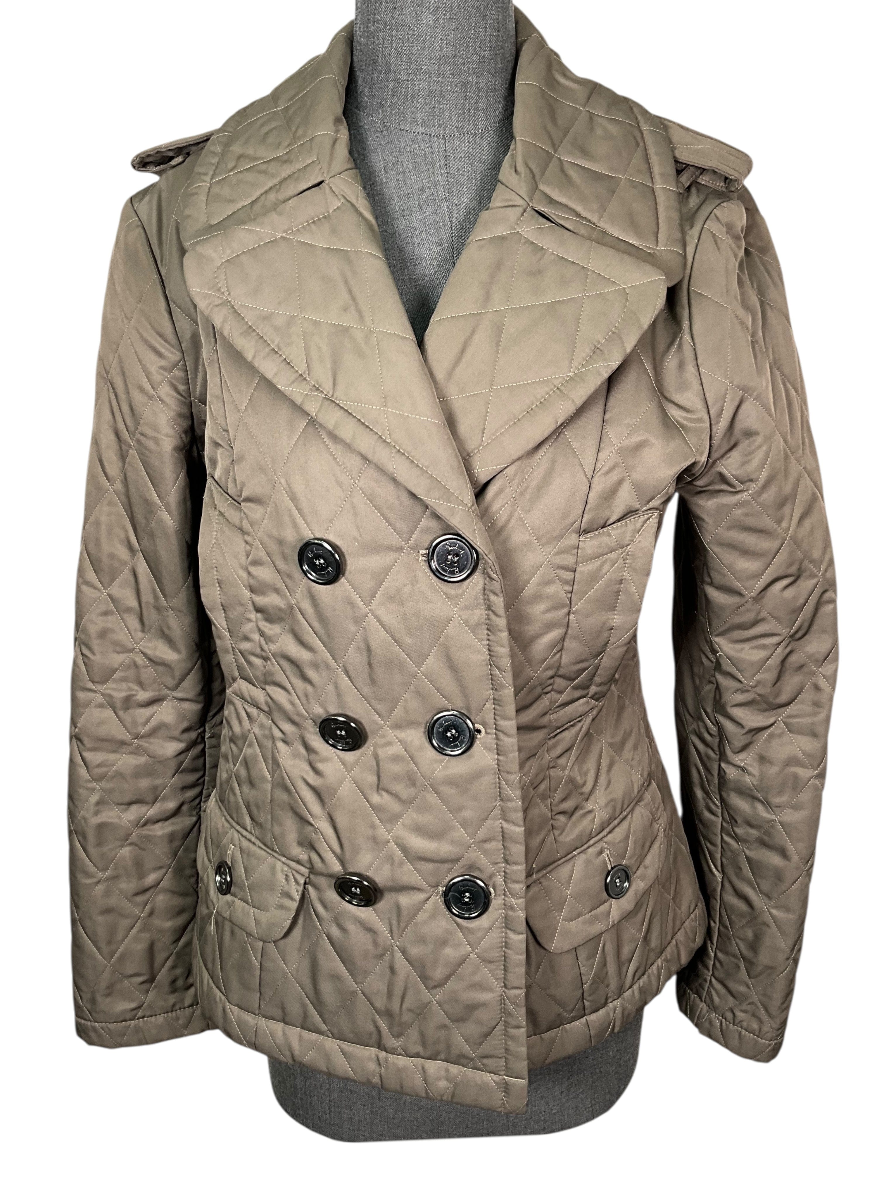 Burberry London Diamond Quilted Double Breasted Jacket Size S
