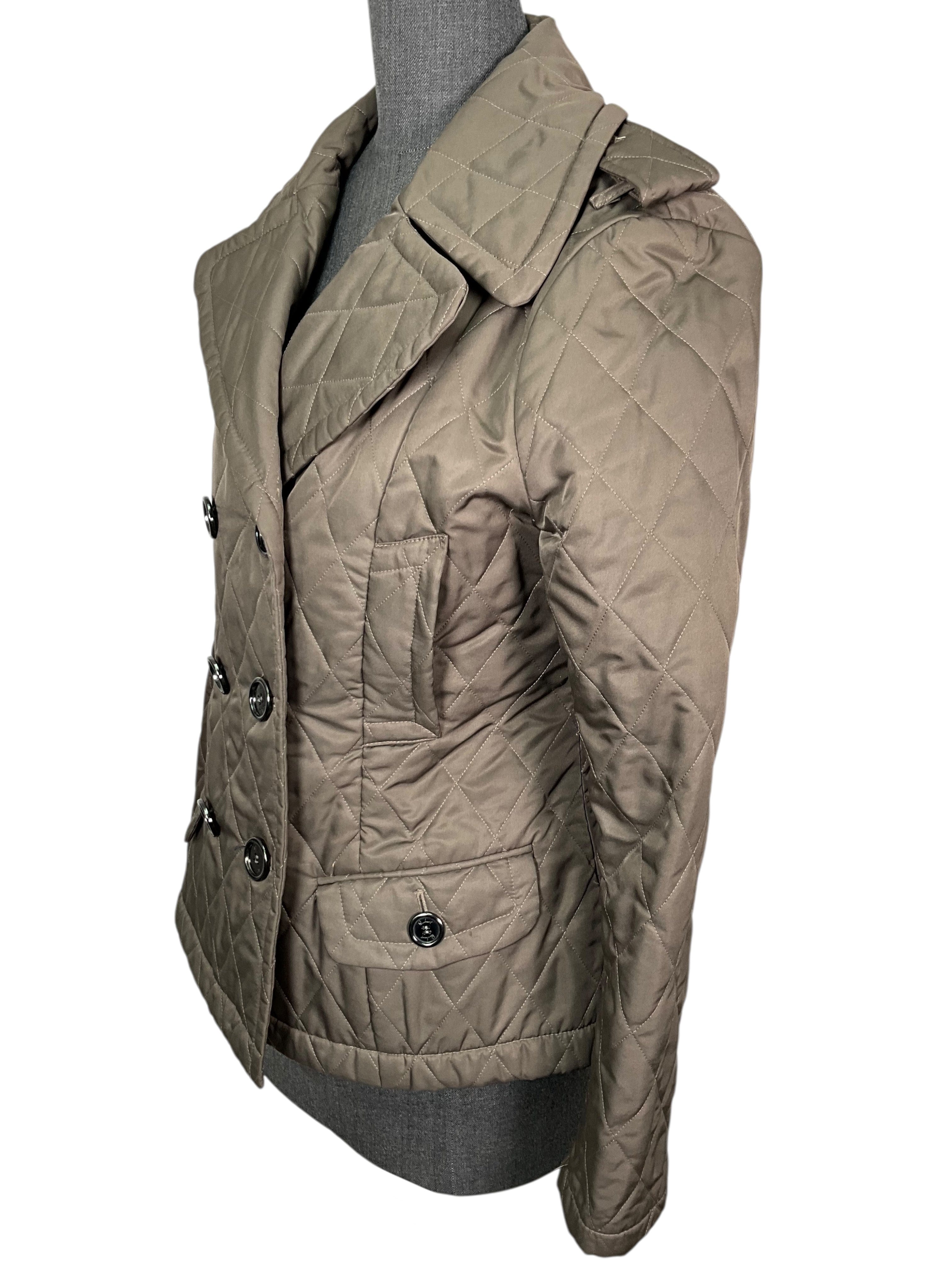 Burberry London Diamond Quilted Double Breasted Jacket Size S