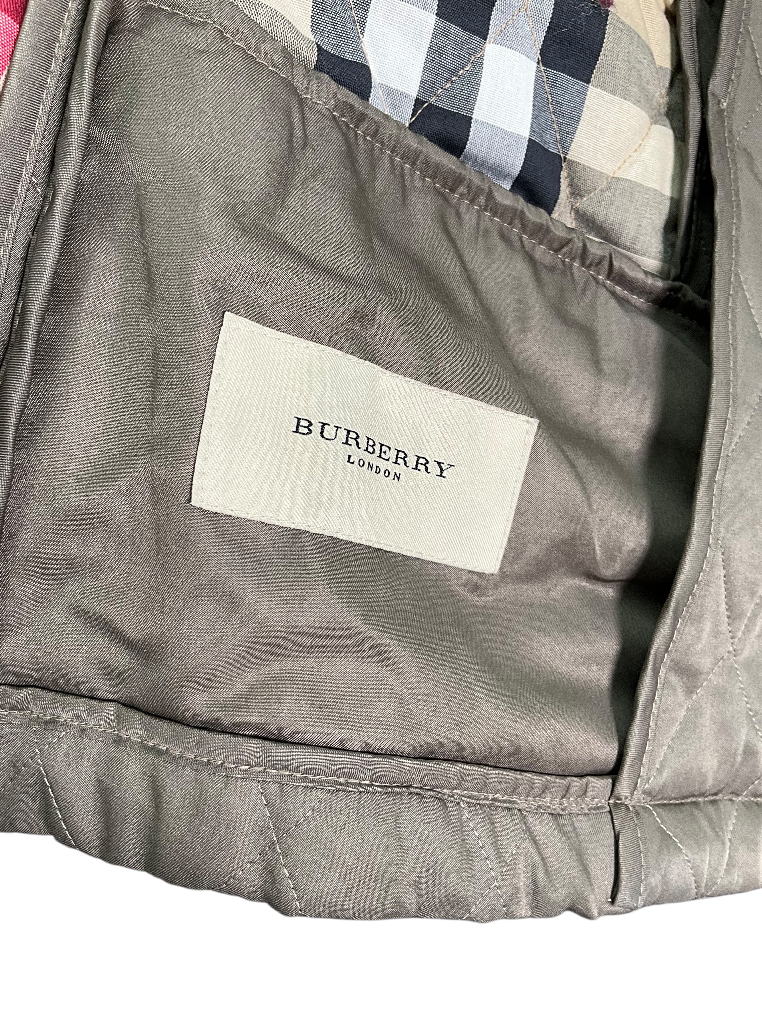 Burberry London Diamond Quilted Double Breasted Jacket Size S