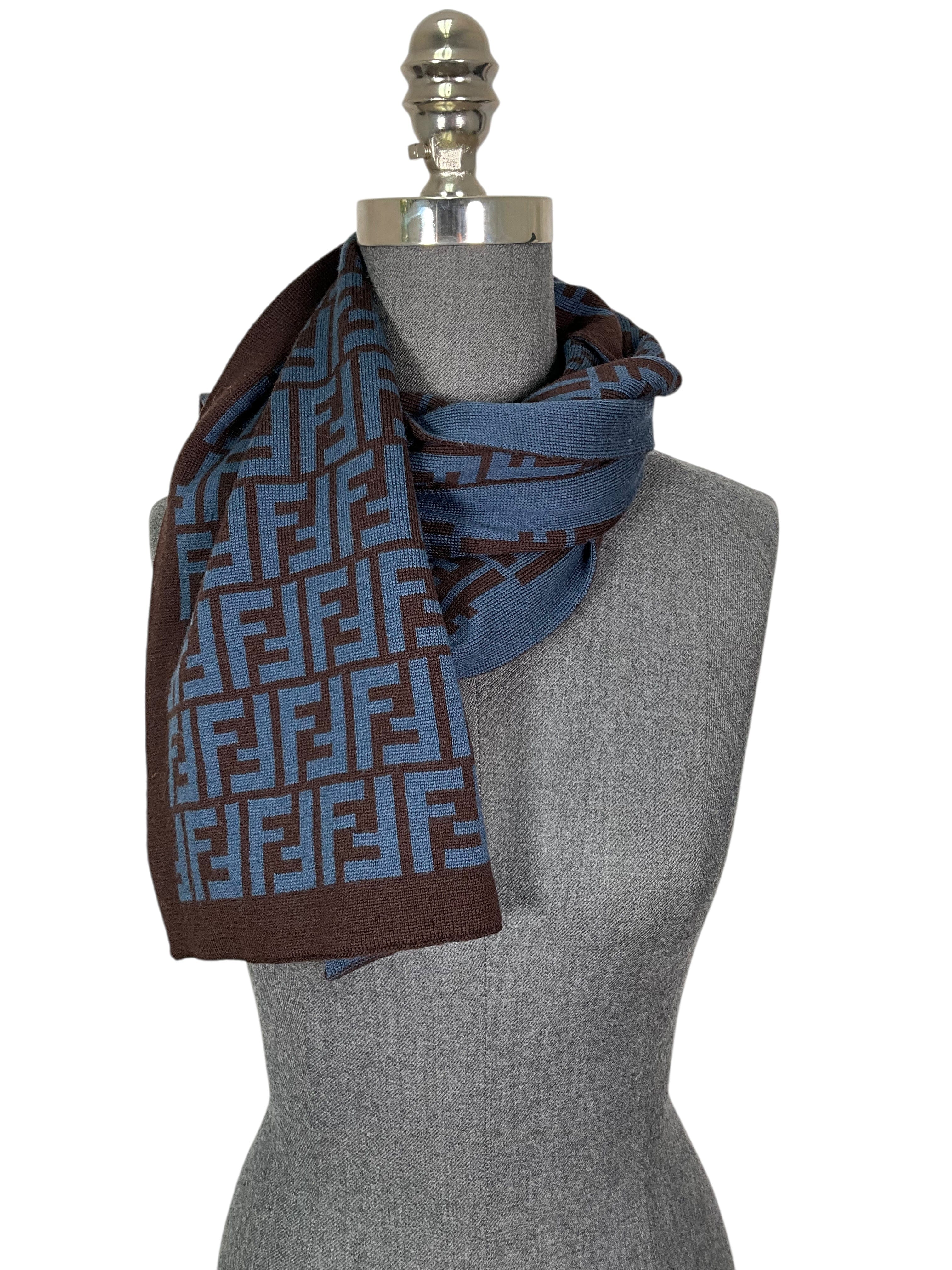 FENDI FF Monogram Logo Muffler Scarf
