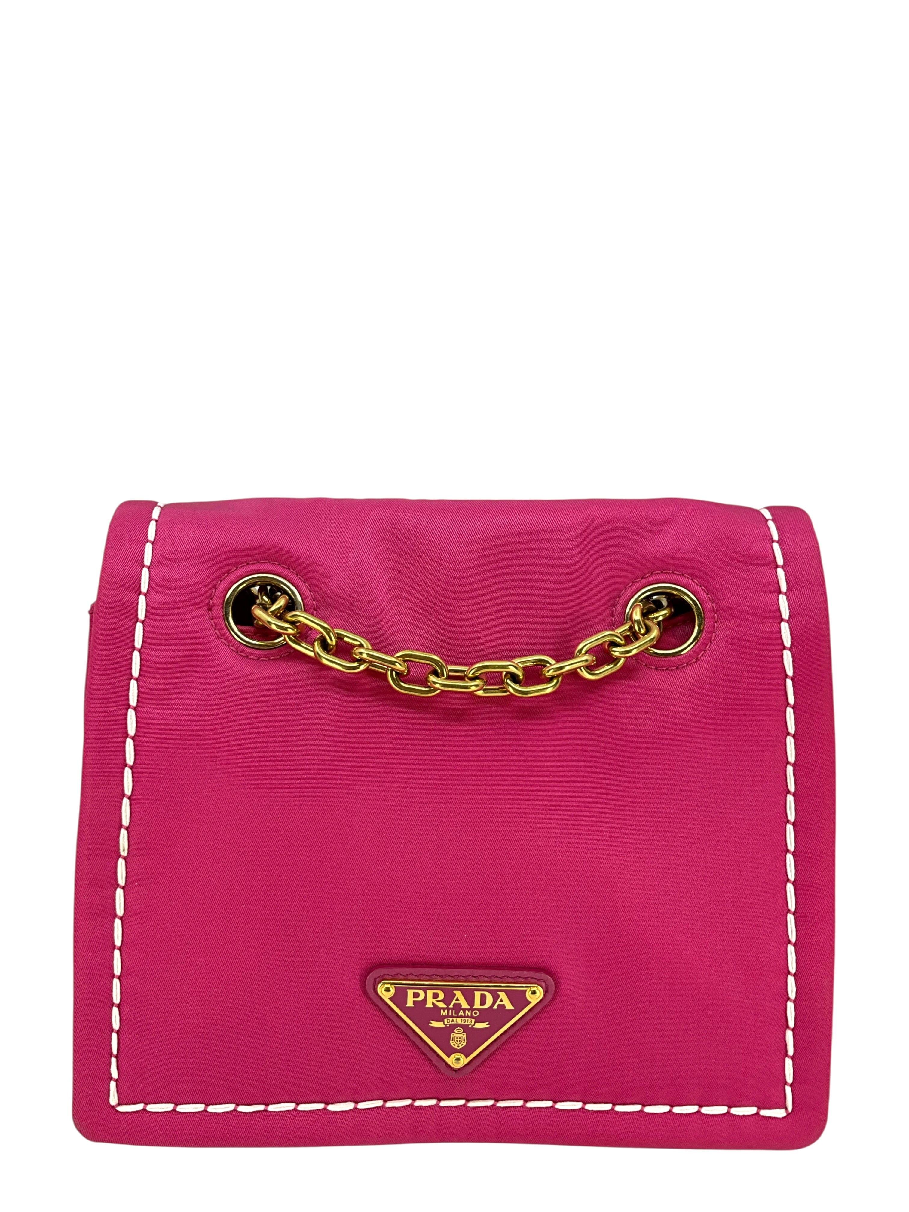 Prada Tessuto Nylon Small Chain Shoulder Bag