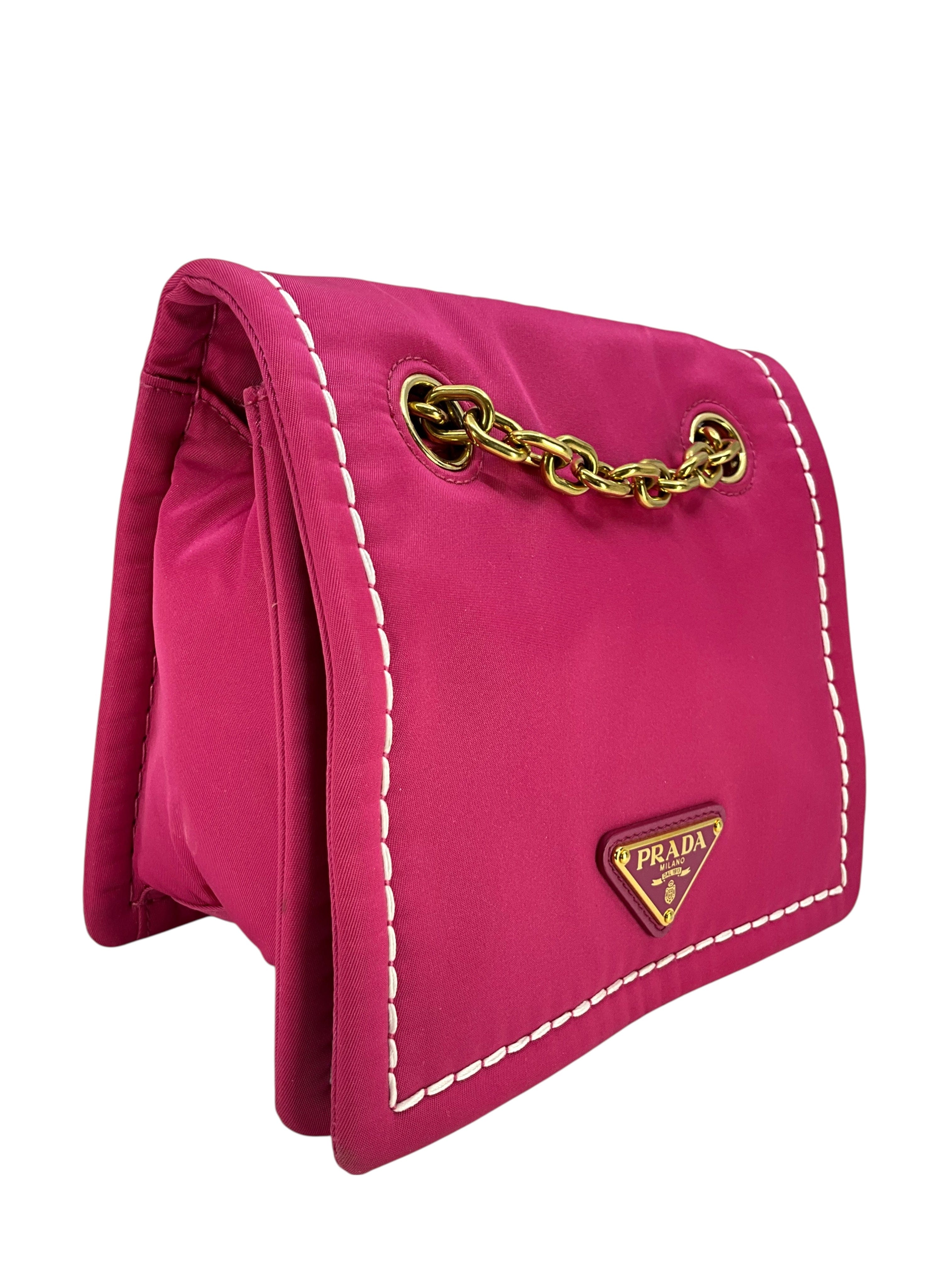 Prada Tessuto Nylon Small Chain Shoulder Bag
