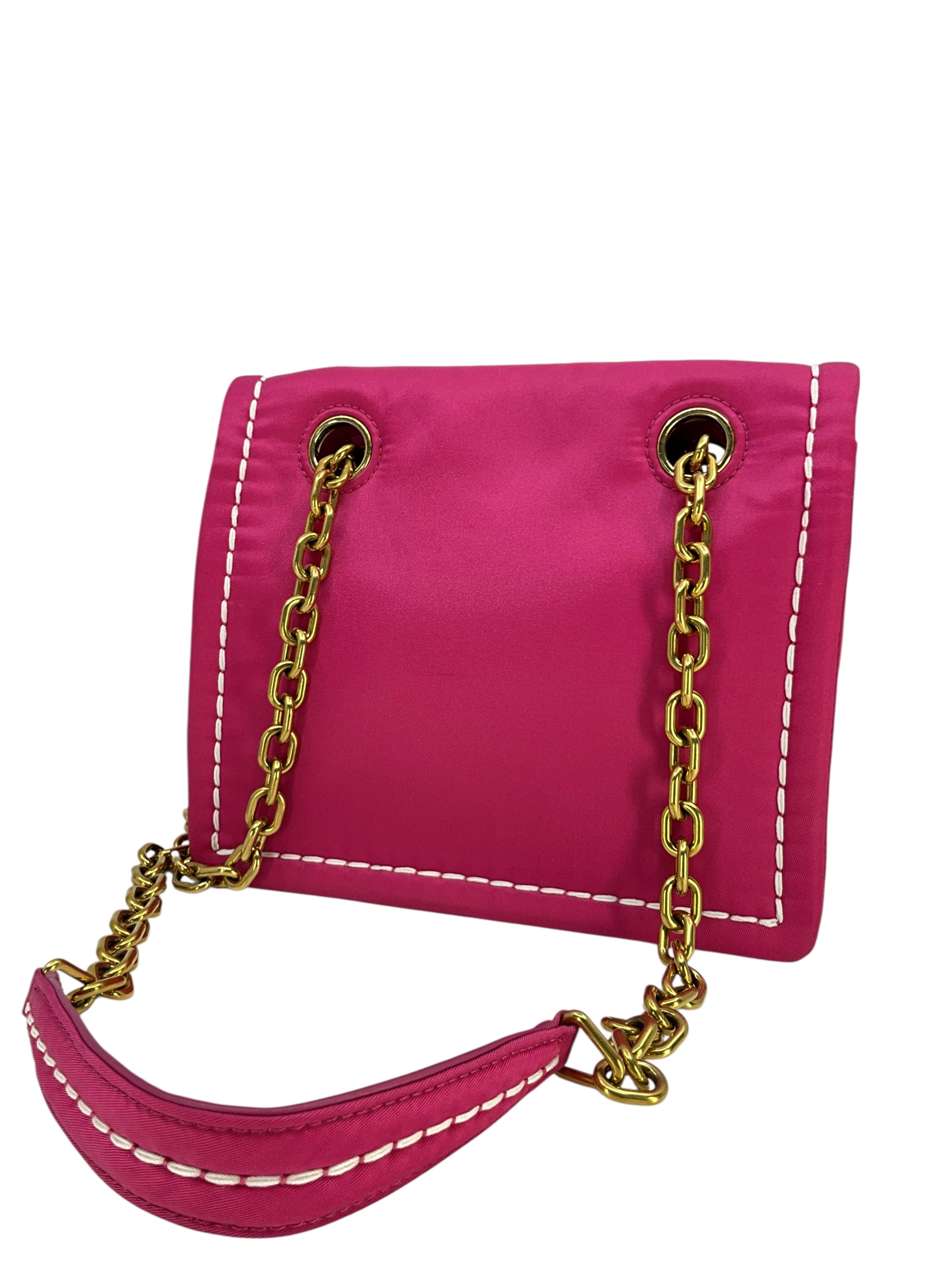 Prada Tessuto Nylon Small Chain Shoulder Bag