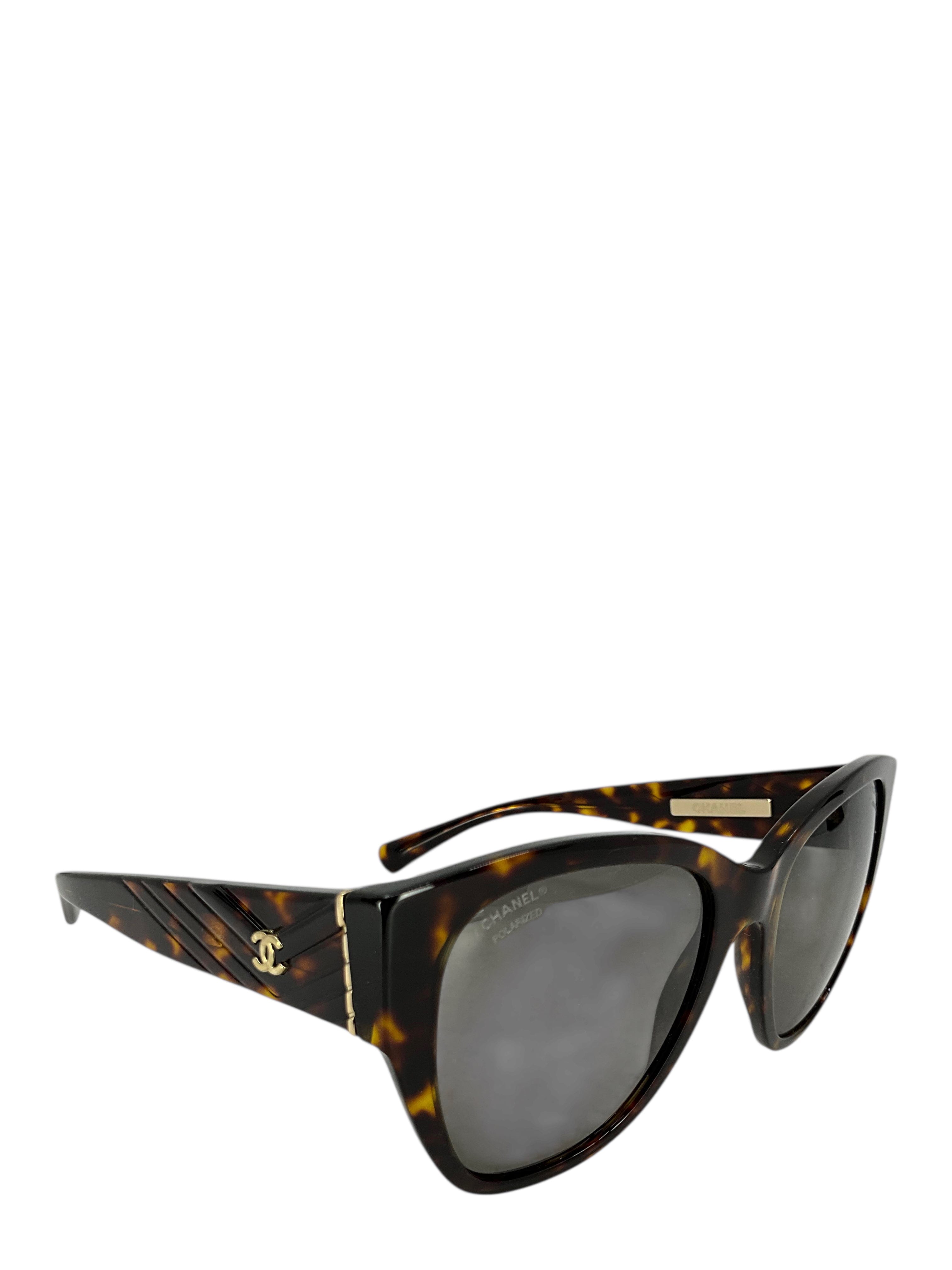CHANEL Acetate Polarized Butterfly CC Sunglasses 5412