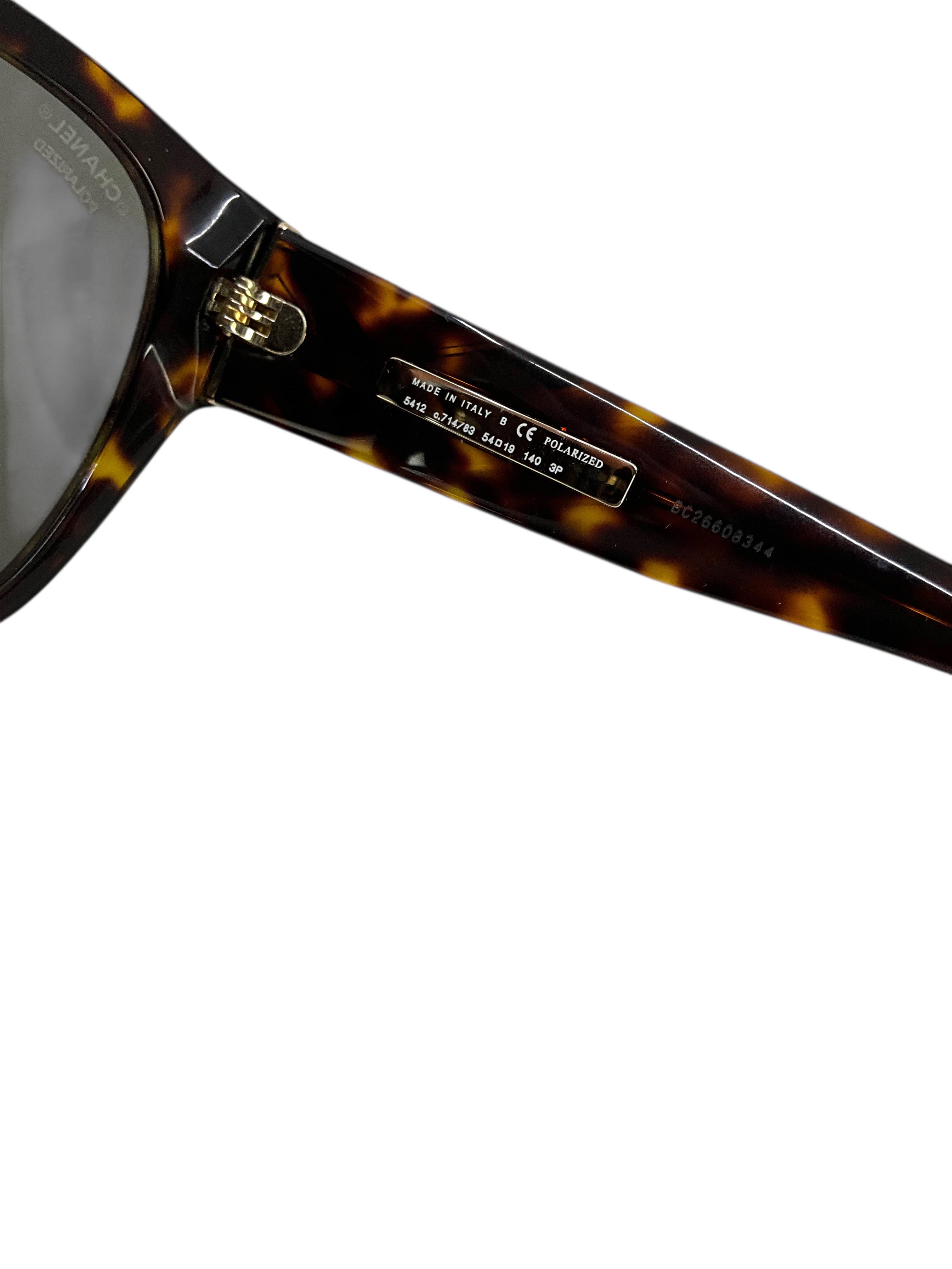 CHANEL Acetate Polarized Butterfly CC Sunglasses 5412