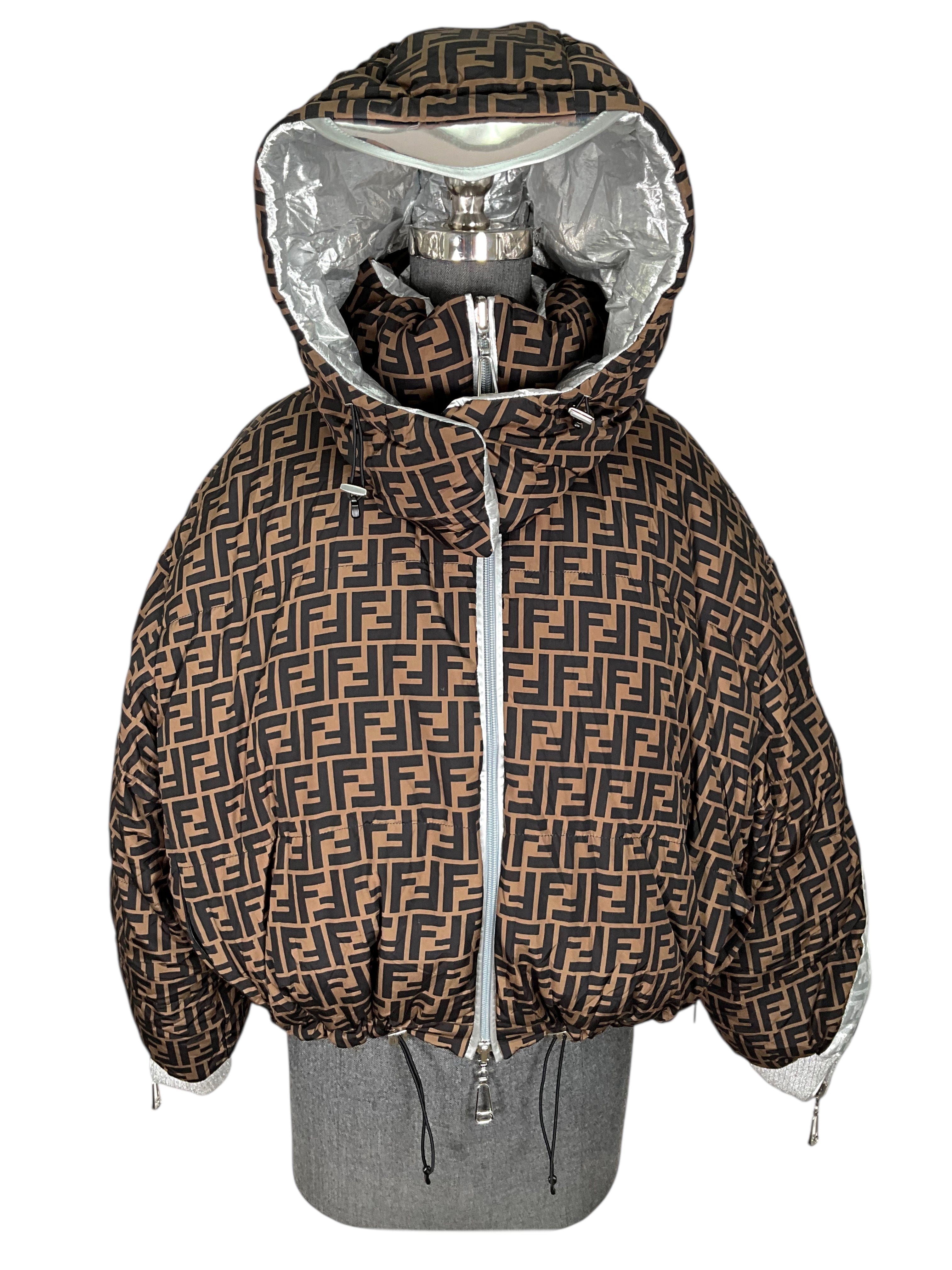 FENDI Nicki Minaj FF Logo Reversible Down Puffer Jacket Size M