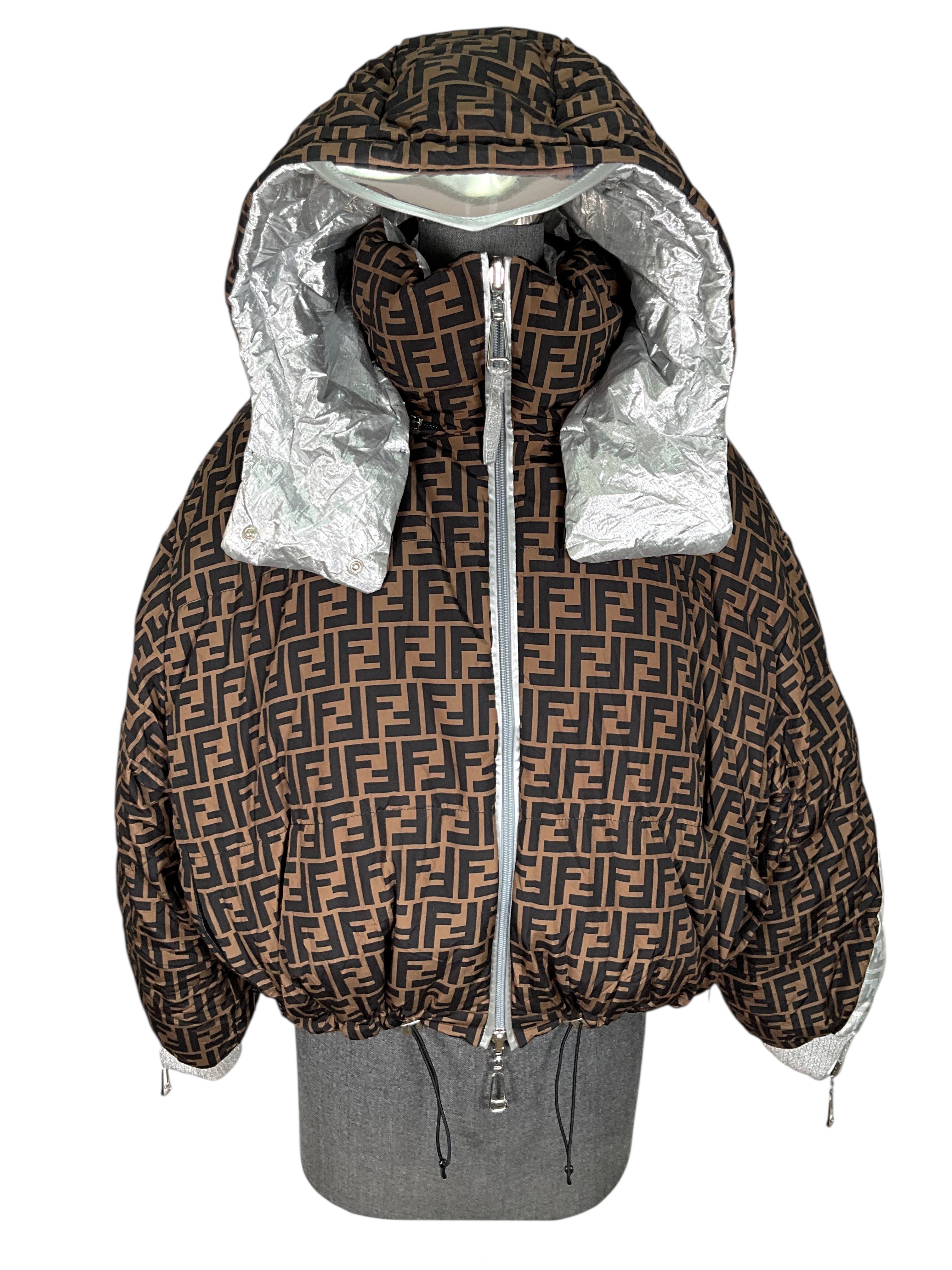 FENDI Nicki Minaj FF Logo Reversible Down Puffer Jacket Size M