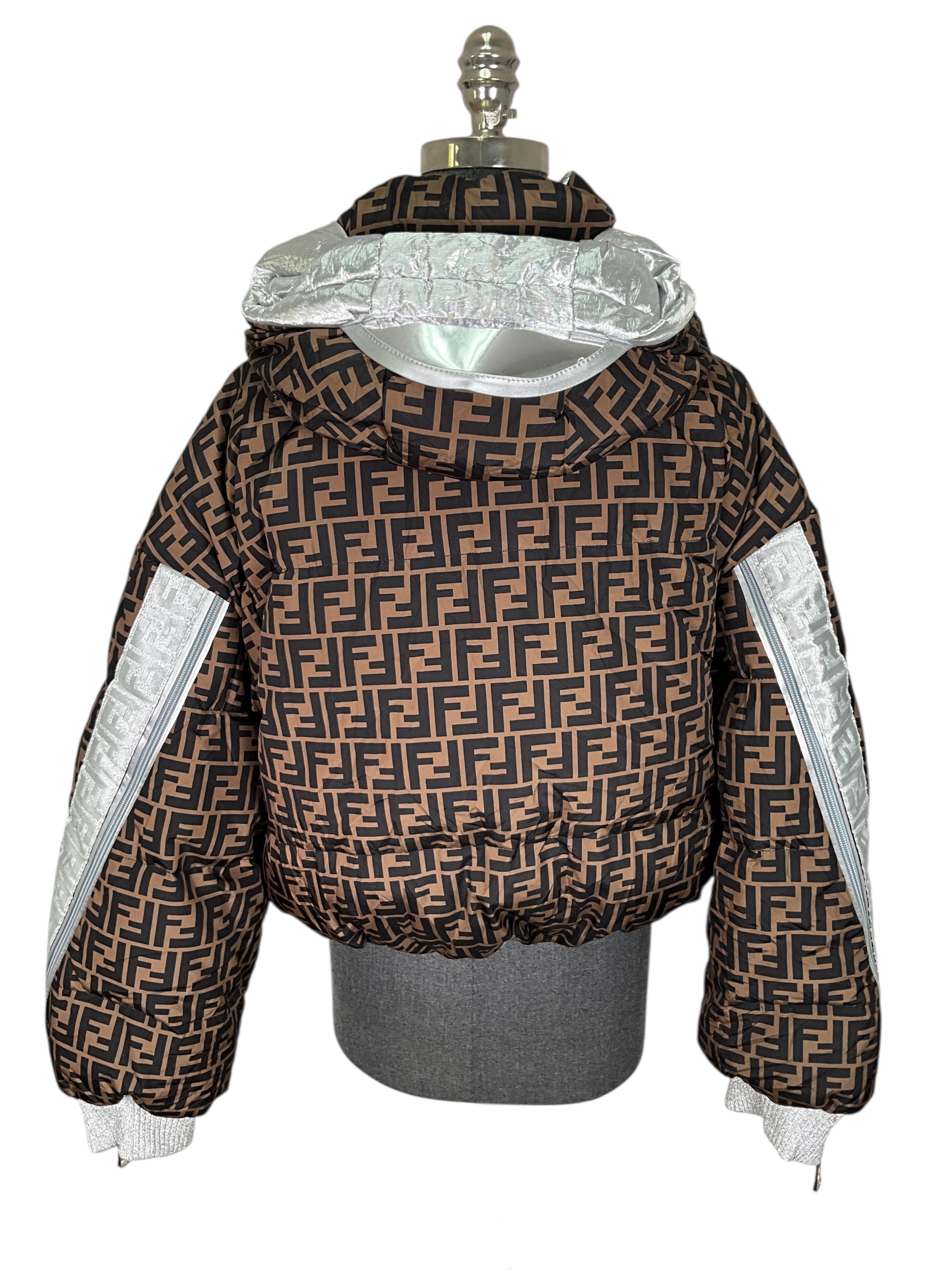FENDI Nicki Minaj FF Logo Reversible Down Puffer Jacket Size M