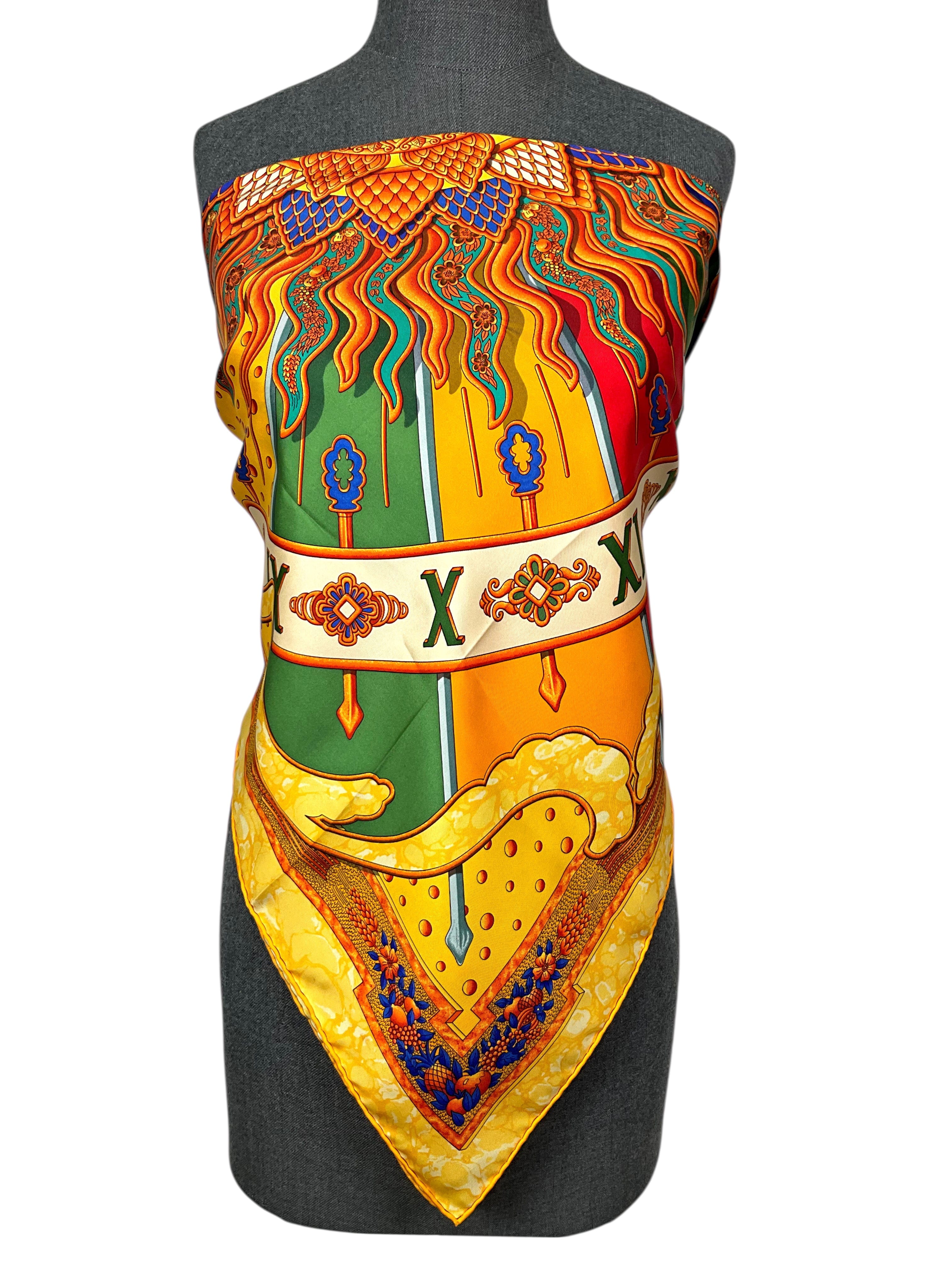 HERMES Carpe Diem Silk Scarf 90