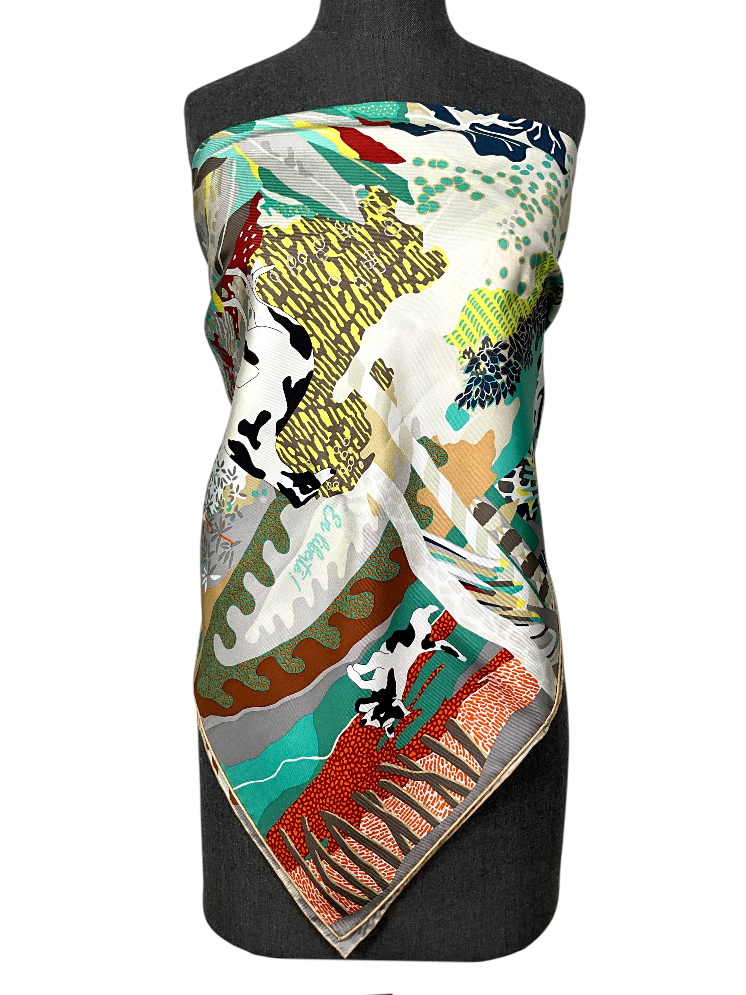 HERMES En Liberte Silk Scarf 90 NEW