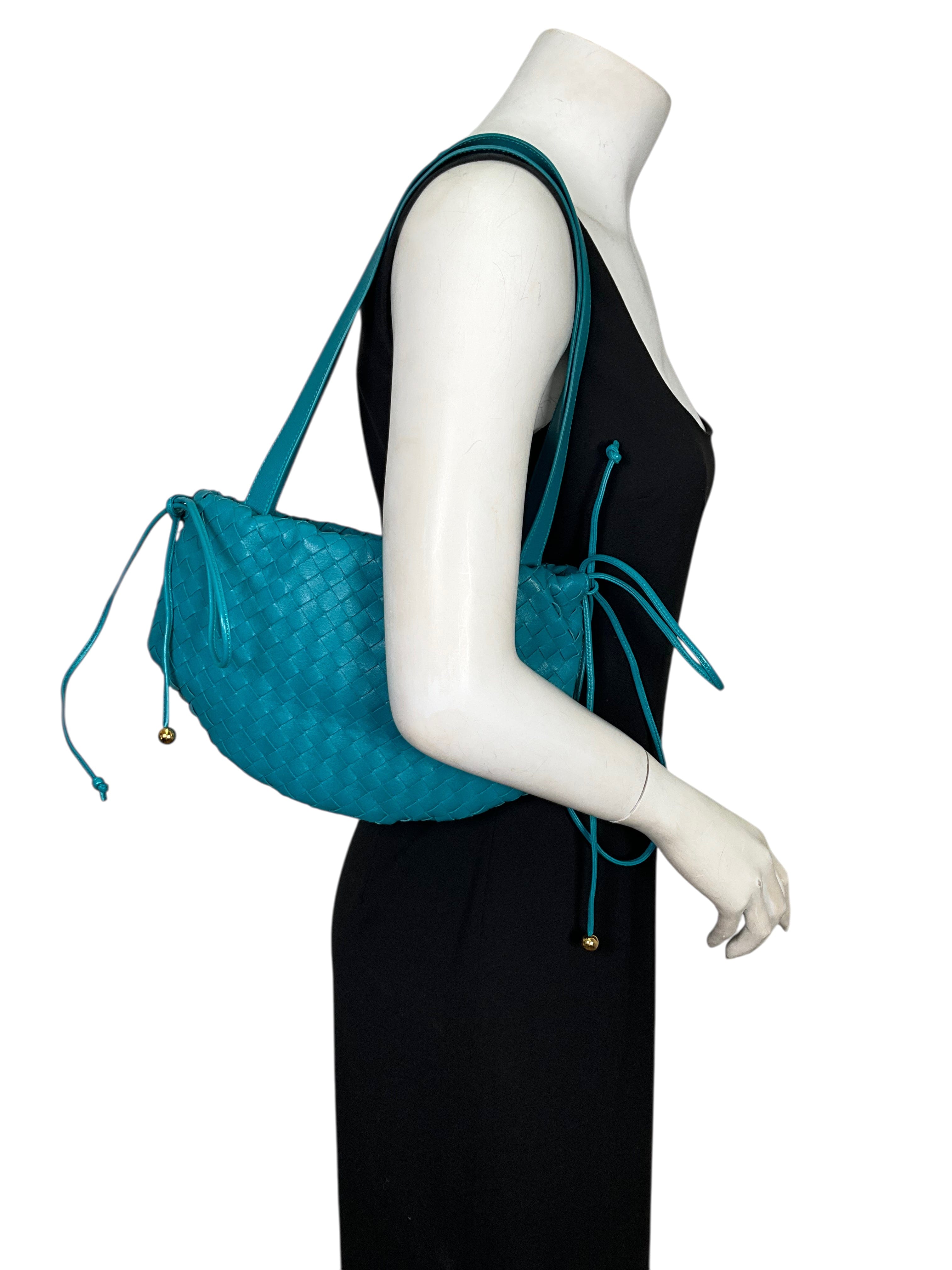 Bottega Veneta Woven Leather Small Bulb Shoulder Bag
