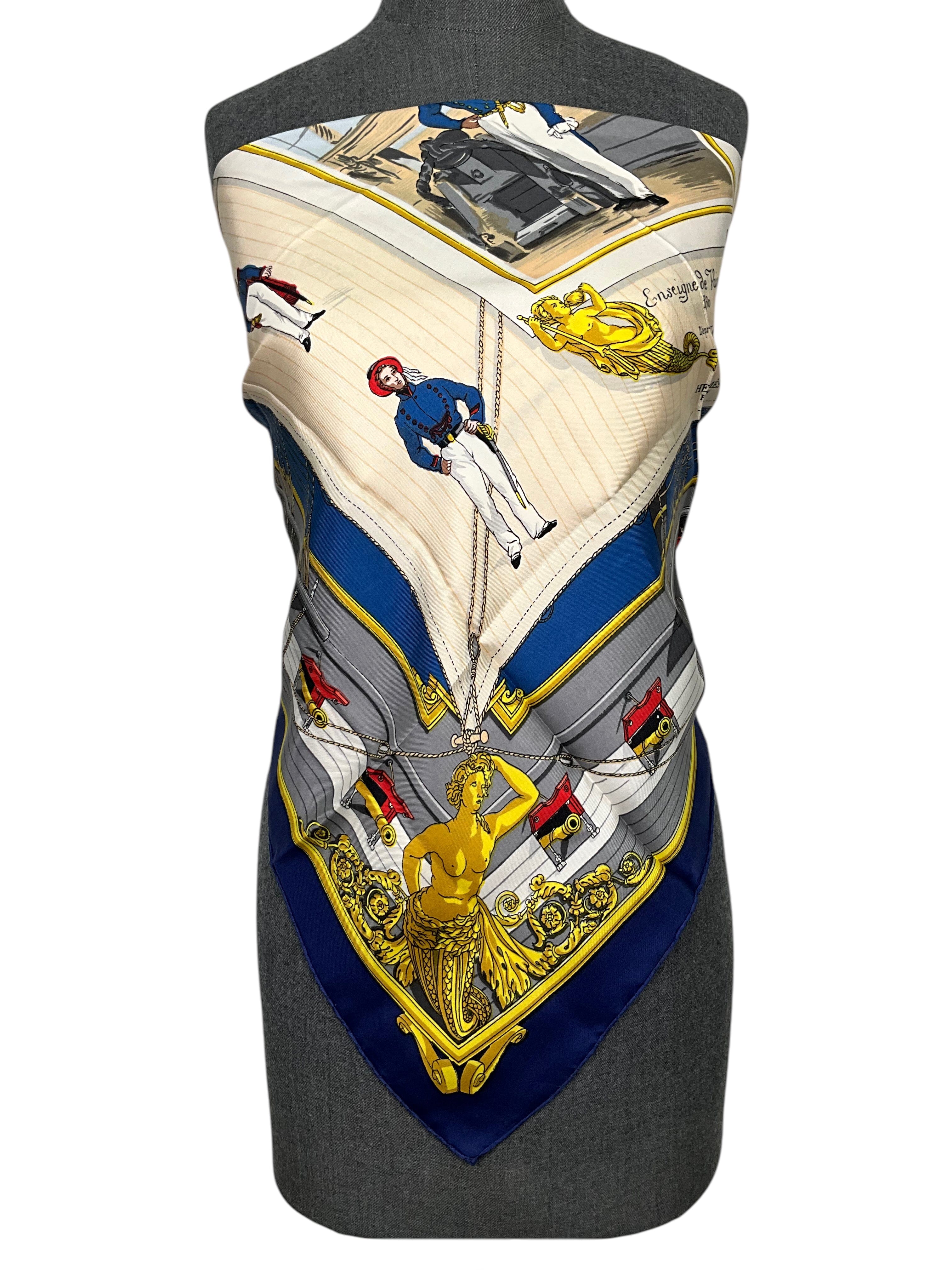 HERMES Jeanne D’Arc Croiseur Ecole Silk Scarf 90