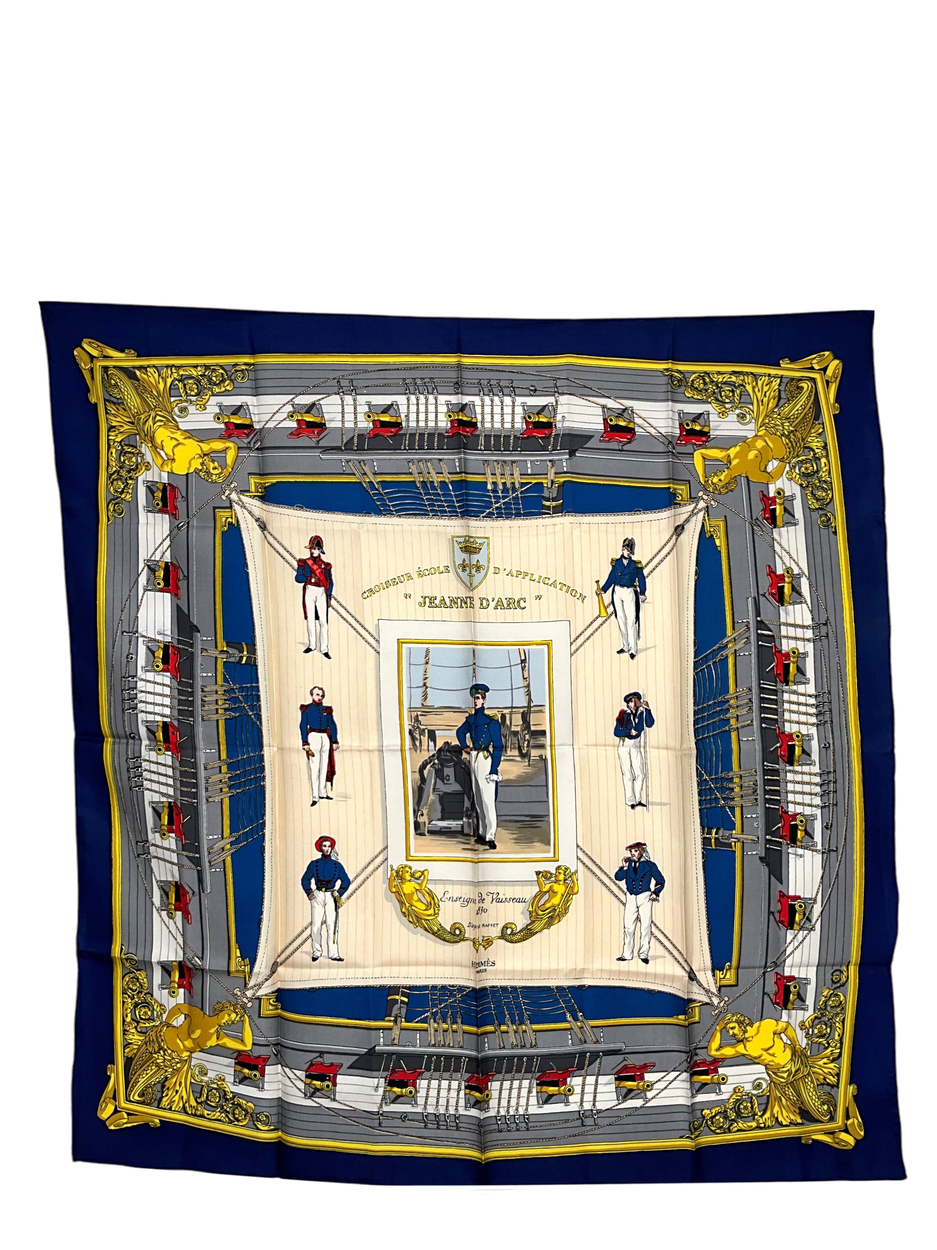 HERMES Jeanne D’Arc Croiseur Ecole Silk Scarf 90