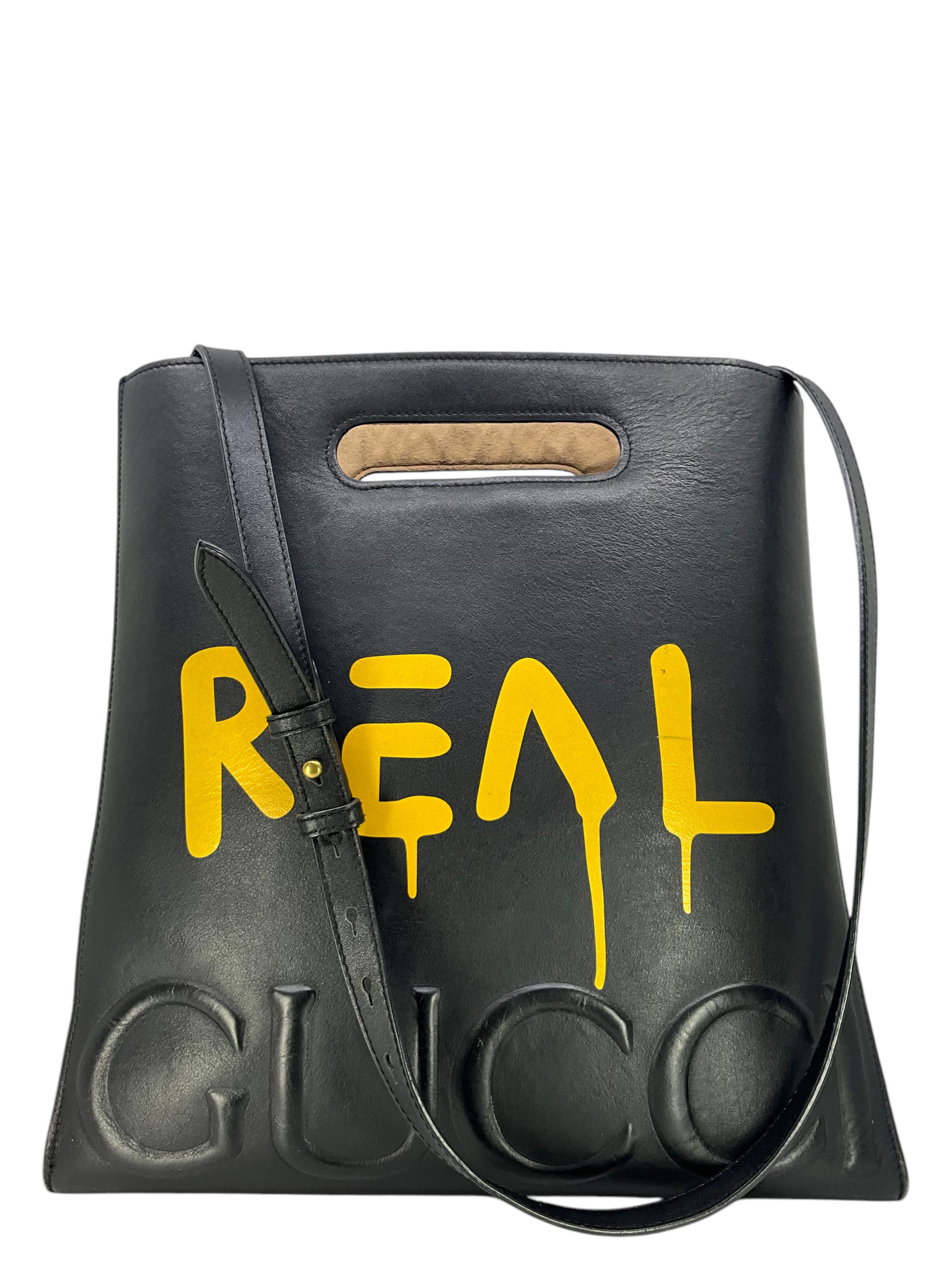 GUCCI Calfskin GucciGhost Real Medium Tote Bag