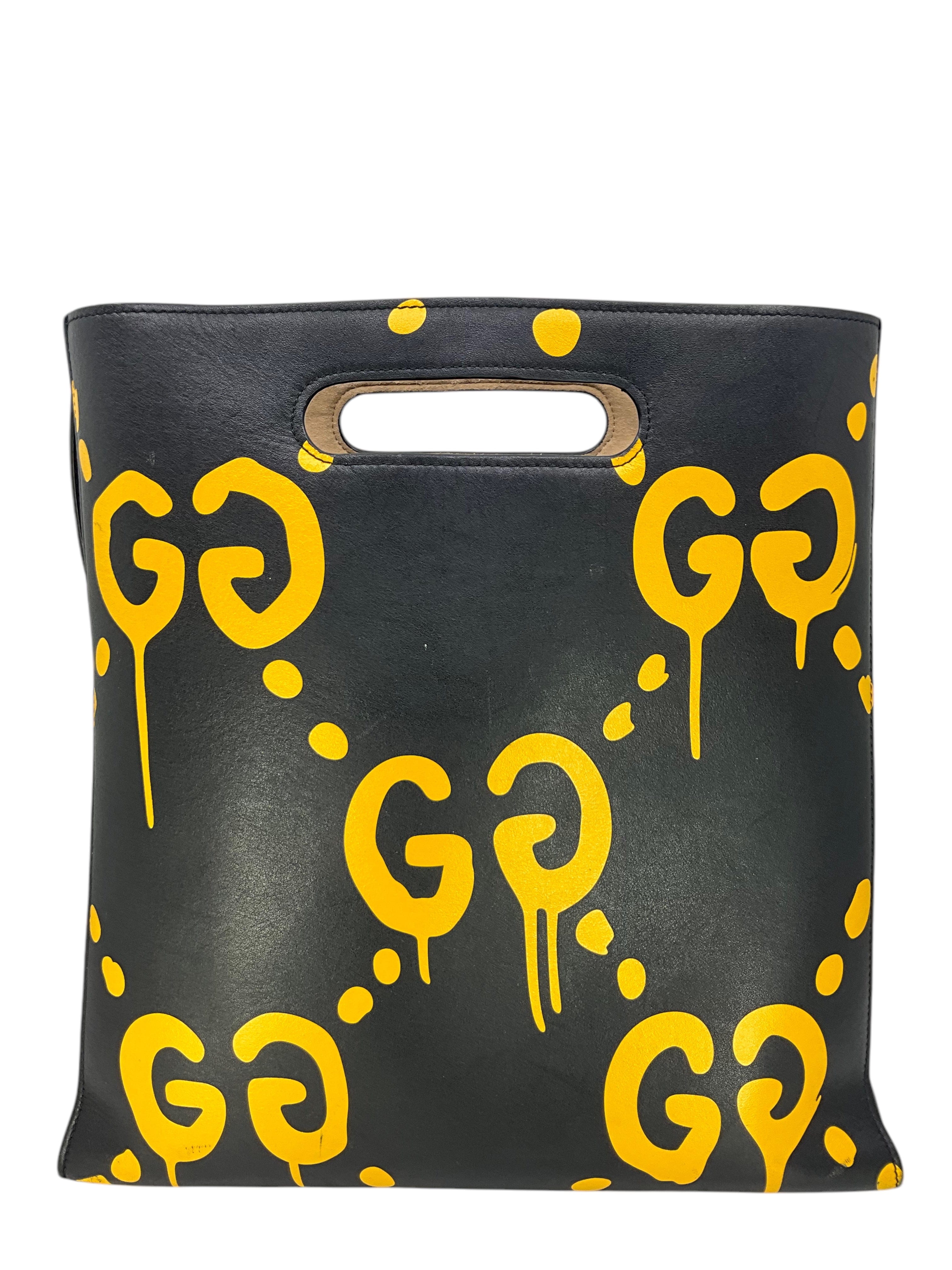 GUCCI Calfskin GucciGhost Real Medium Tote Bag