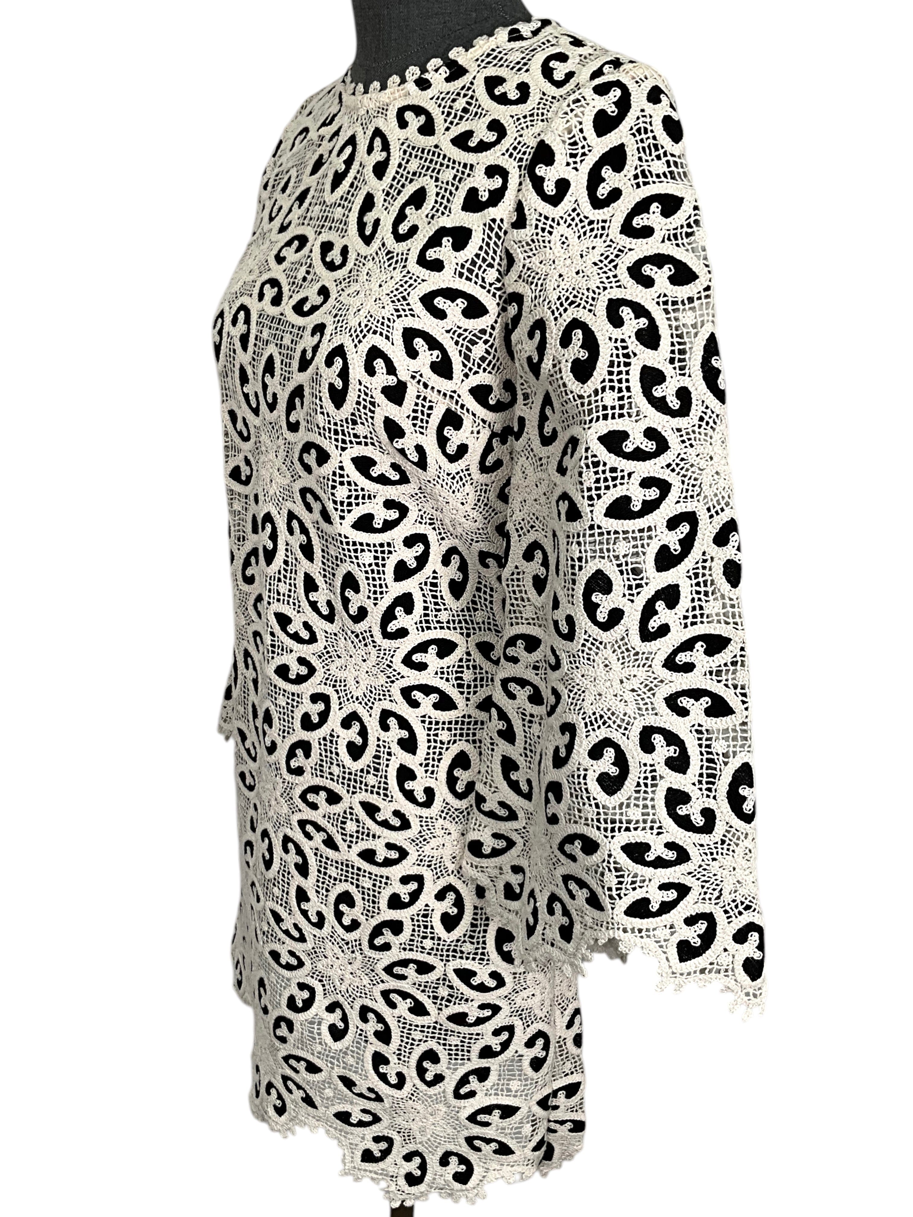 Zimmermann Crochet Knit Mini Shift Dress Size XS