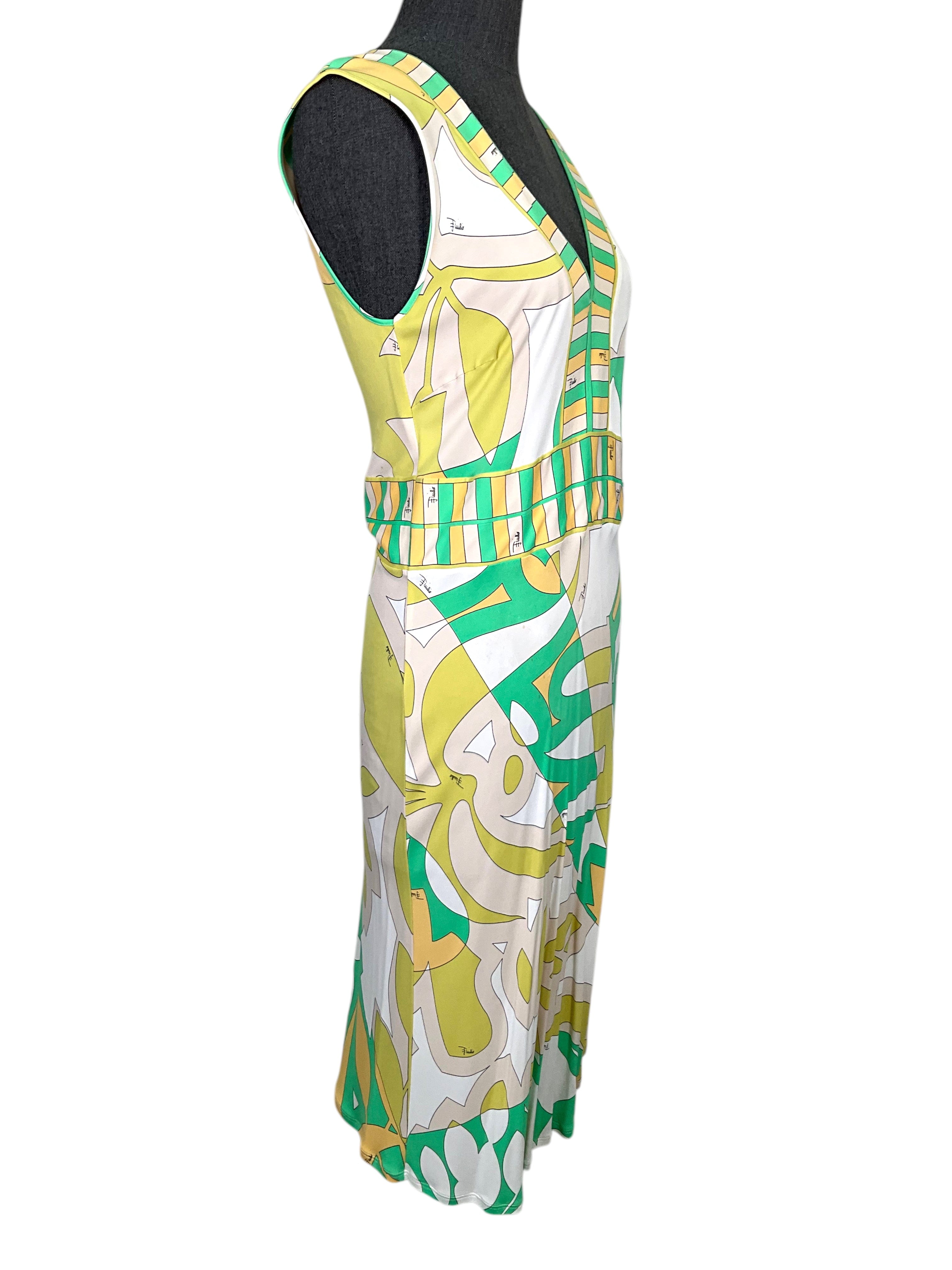 Emilio Pucci Abstract Print Sleeveless Jersey Dress Size M