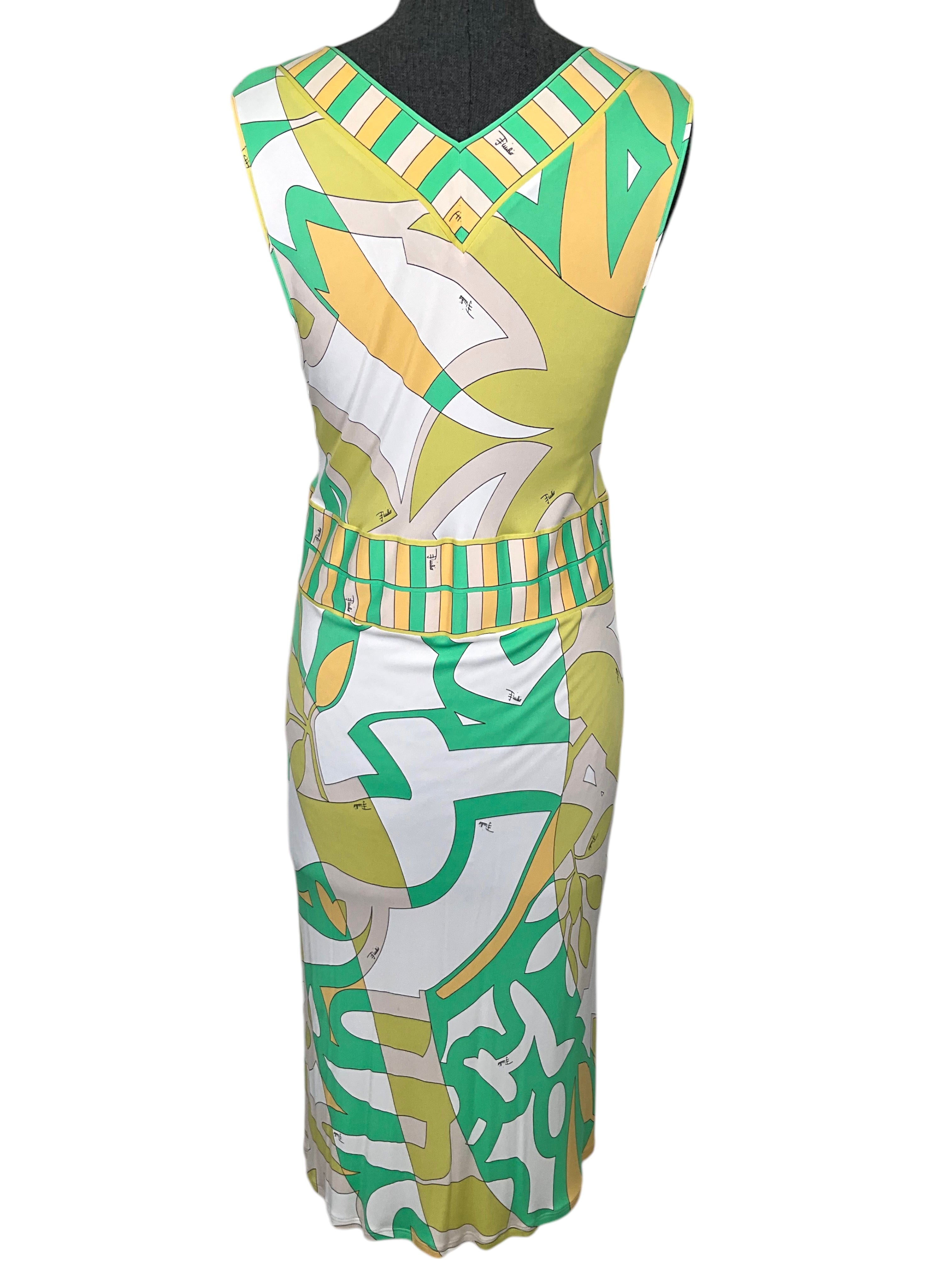 Emilio Pucci Abstract Print Sleeveless Jersey Dress Size M