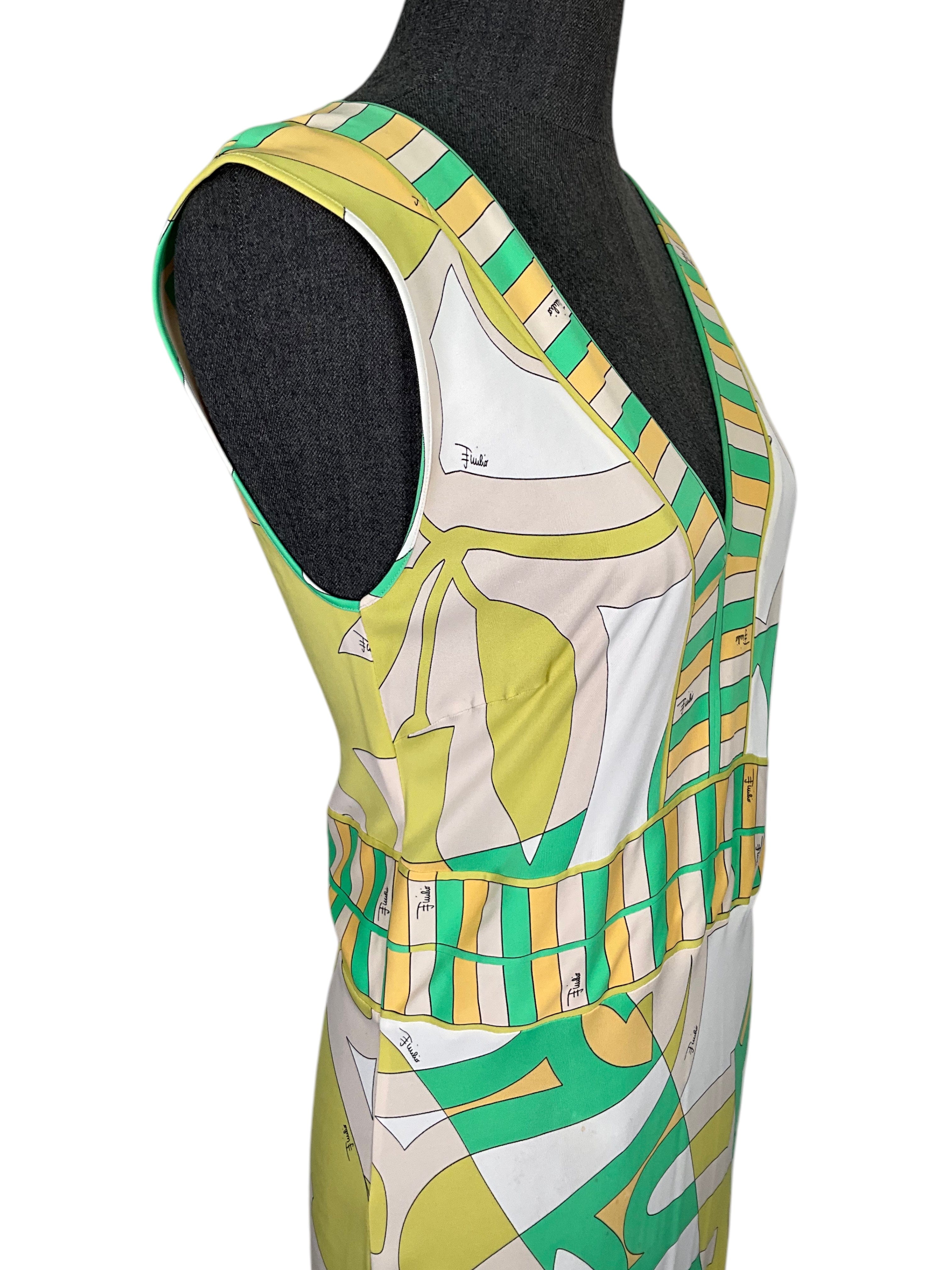 Emilio Pucci Abstract Print Sleeveless Jersey Dress Size M