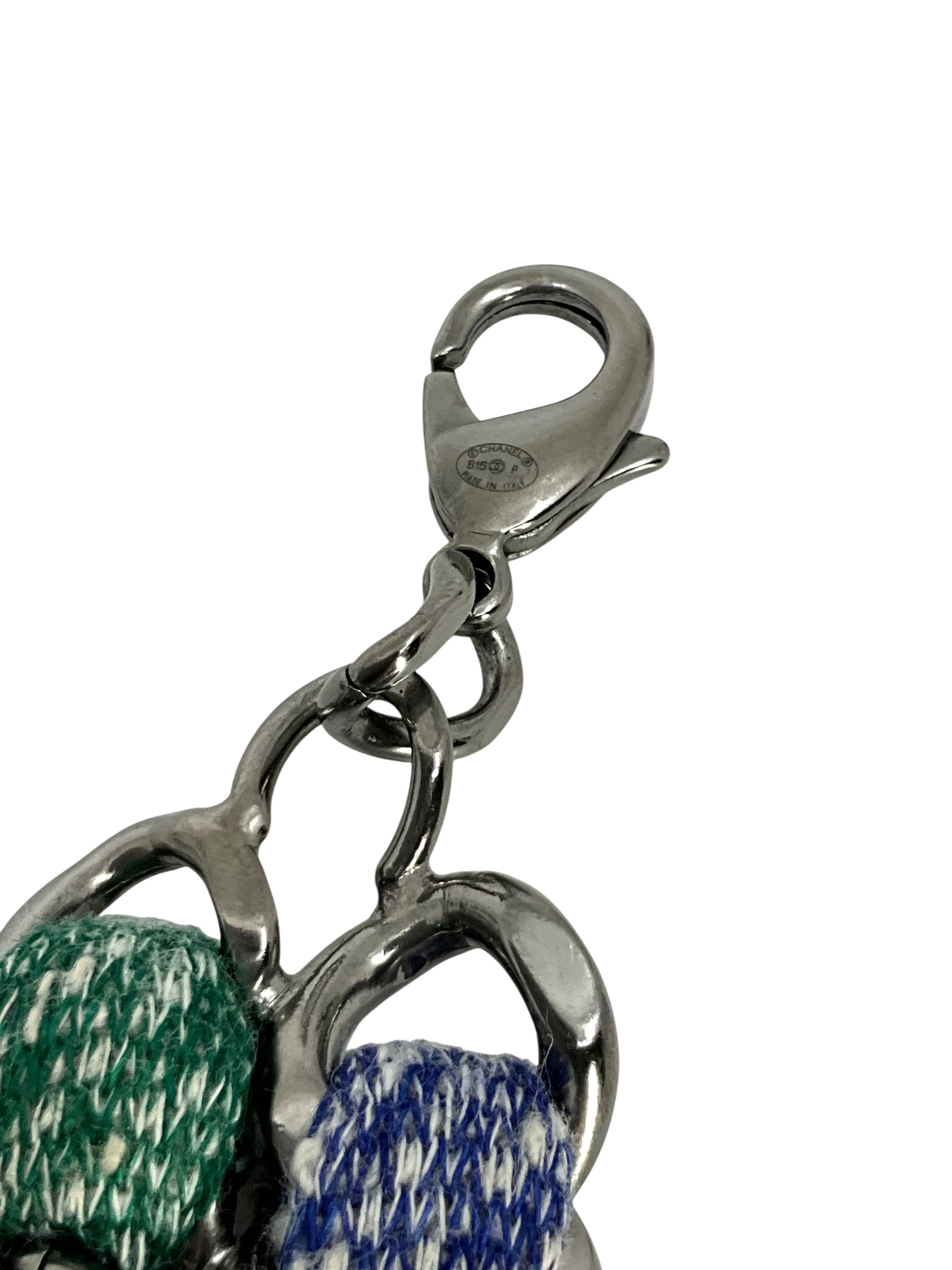 CHANEL Coco Mark Silver Metal Chain Link CC Bracelet