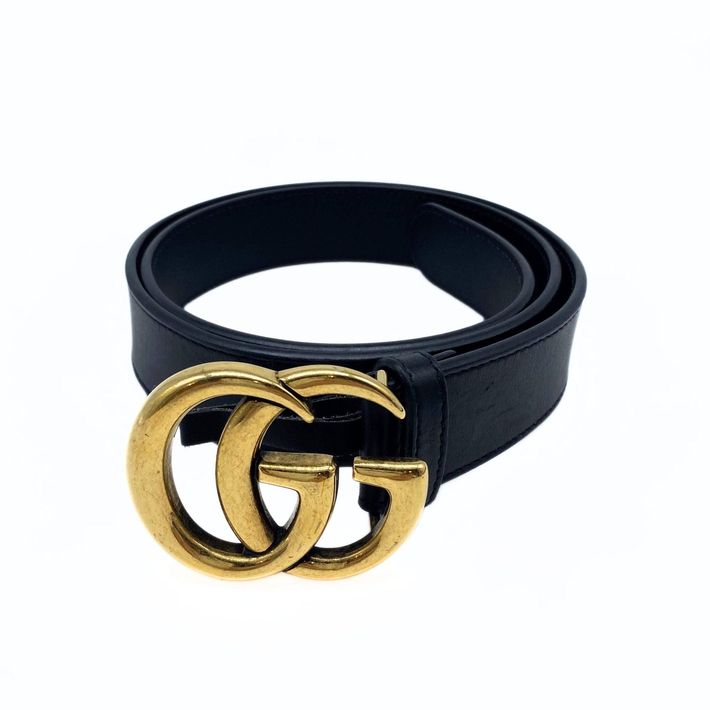 Gucci Black Gold Marmont Belt