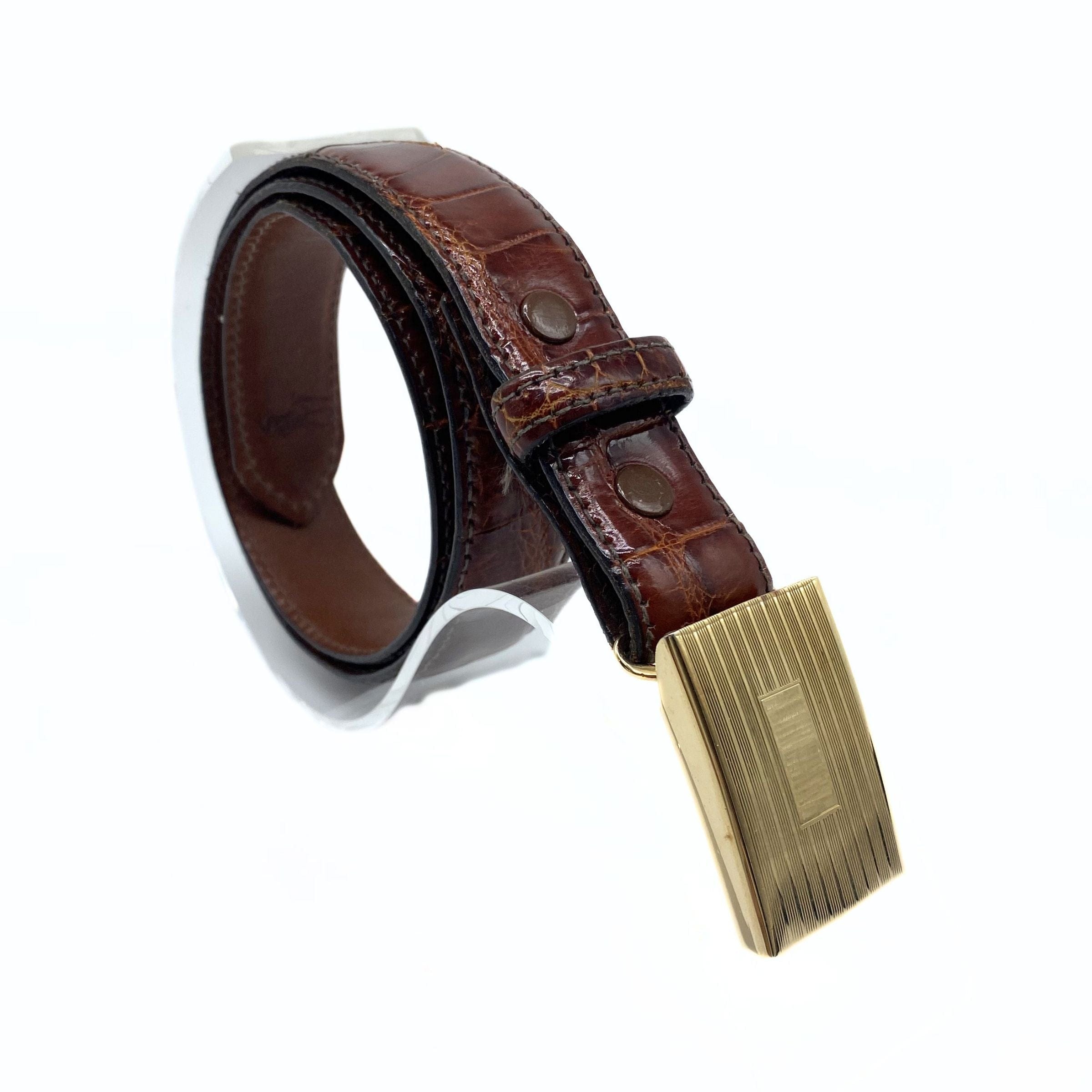 Polo Ralph Lauren Reddish Brown Gold Buckle Belt